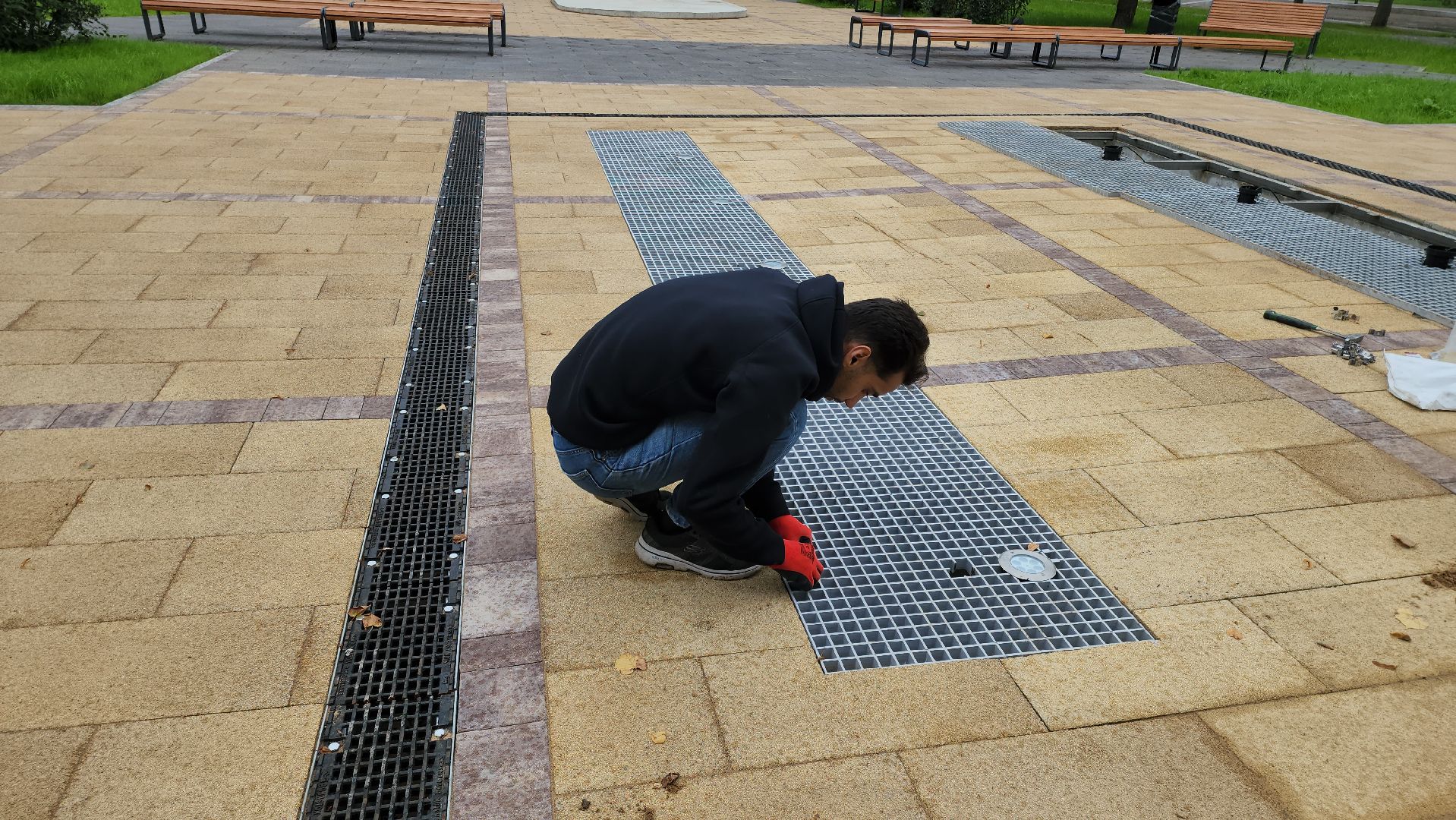 кашира, сухой фонтан, благоустройство, сквер пушкина, комфортная городская среда, пуско-наладочные работы,