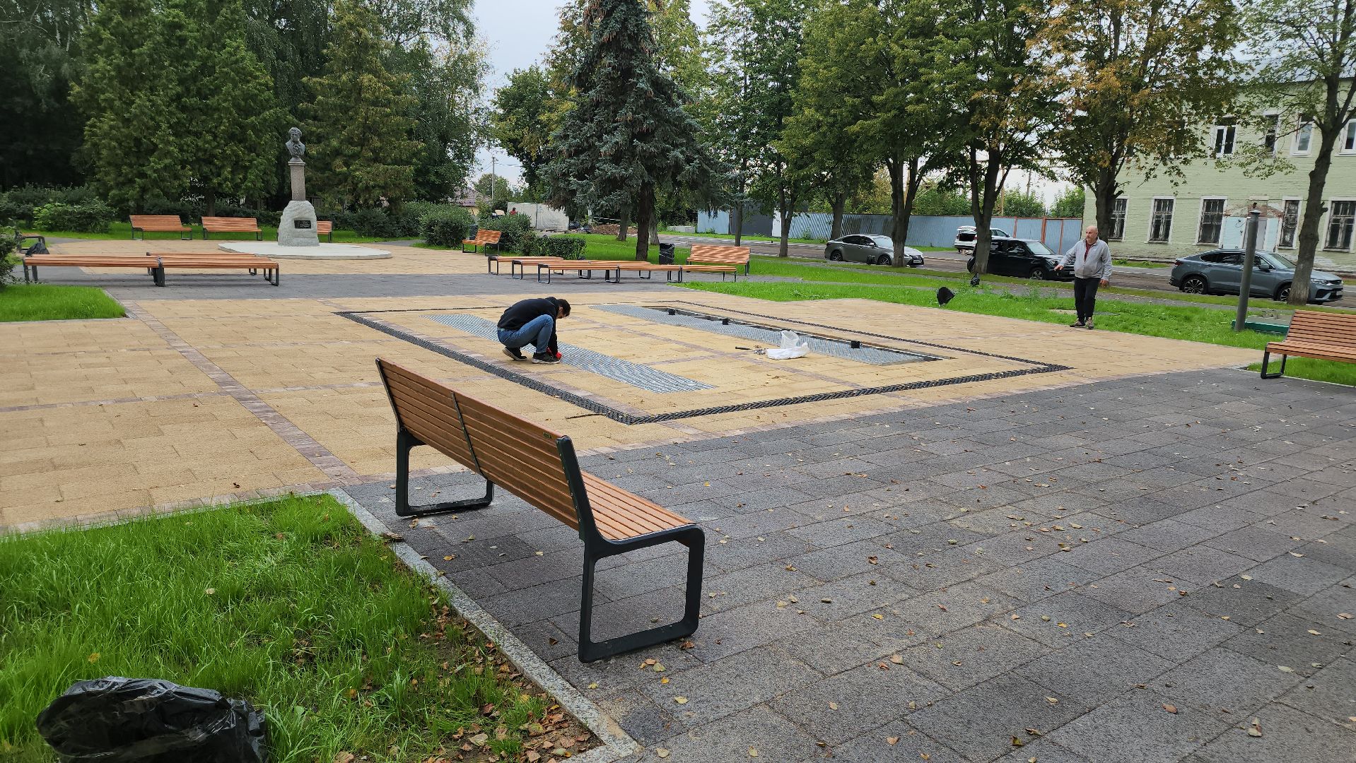 кашира, сухой фонтан, благоустройство, сквер пушкина, комфортная городская среда, пуско-наладочные работы,