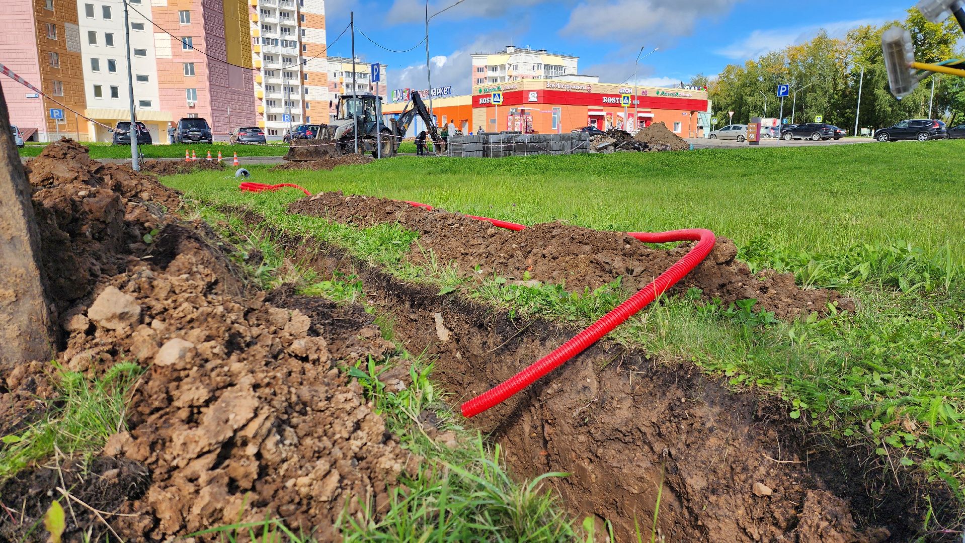 руза, Северное сияние, коммунальные работы,благоустройство,