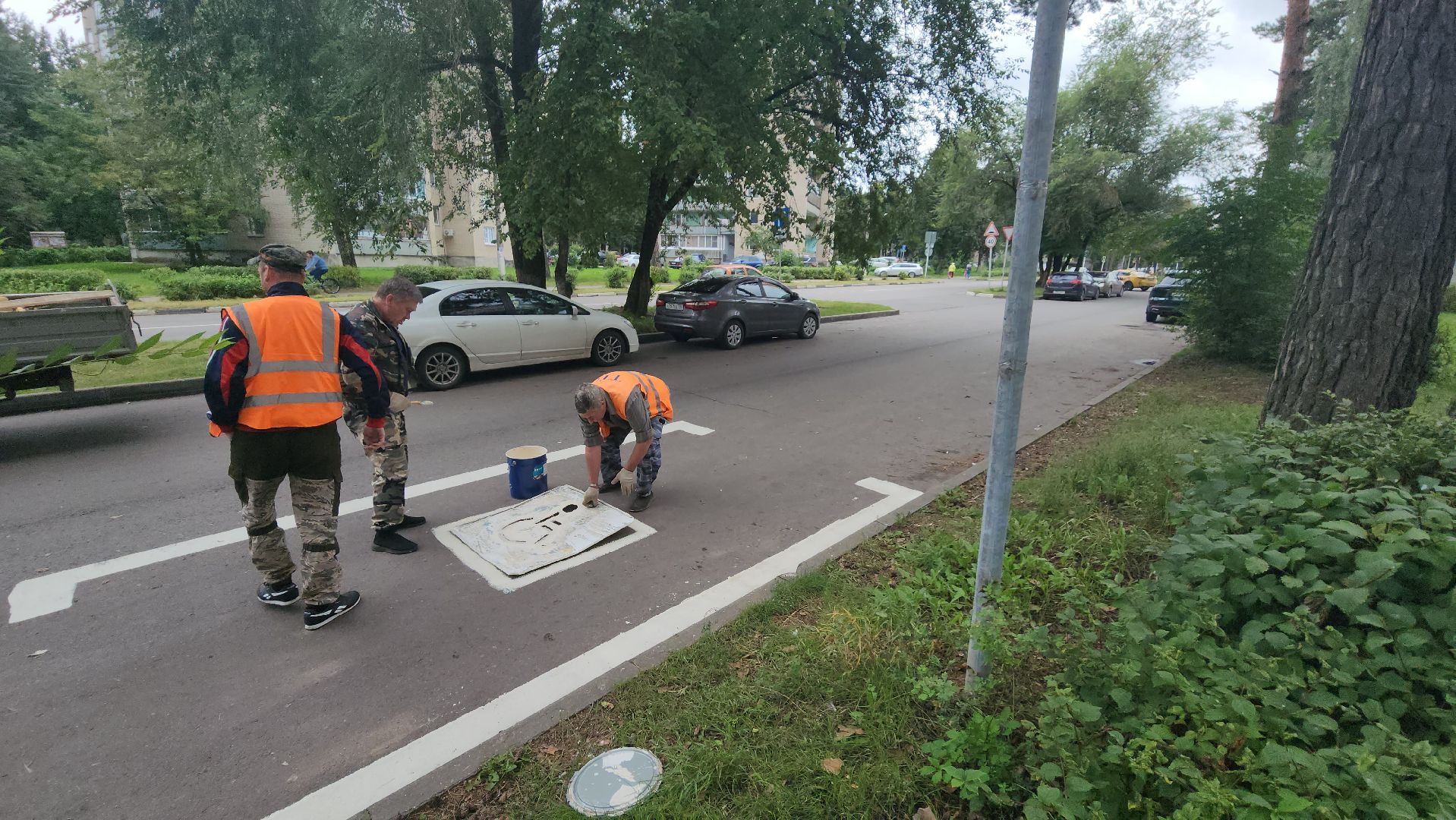 дорожная разметка, протвино, места для инвалидов,