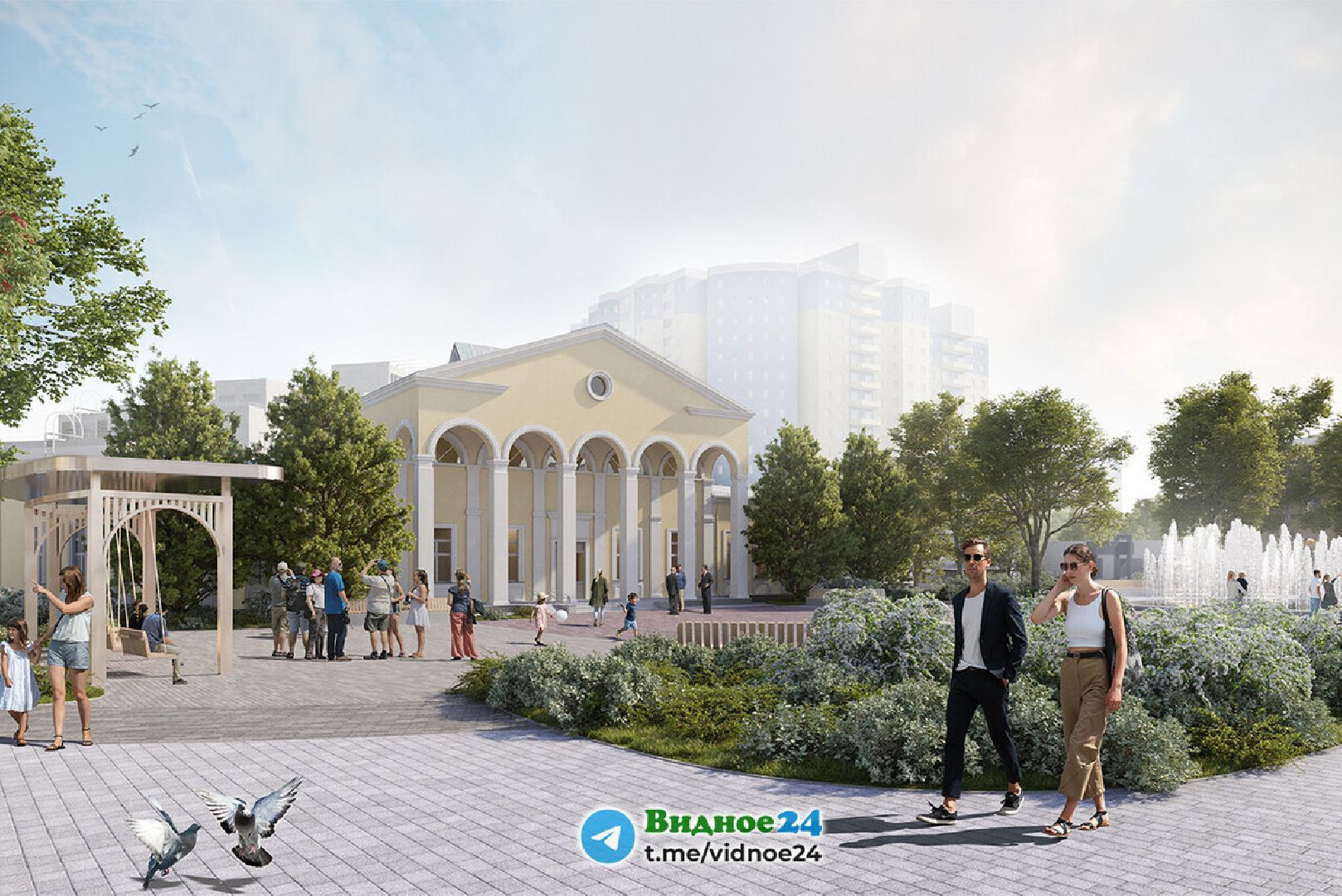 благоустройство сквера, ленинский городской округ, комфортная городская среда,советская площадь,