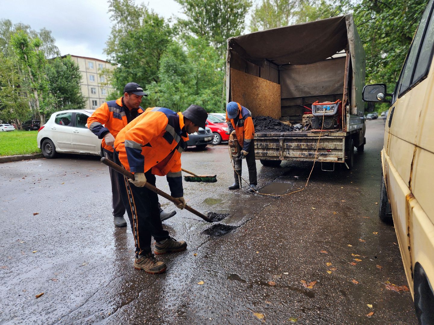 фрязино, ремонт дорог, ямочный ремонт,