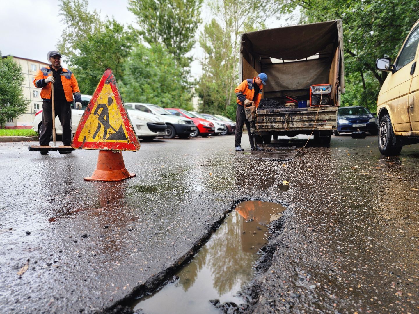 фрязино, ремонт дорог, ямочный ремонт,