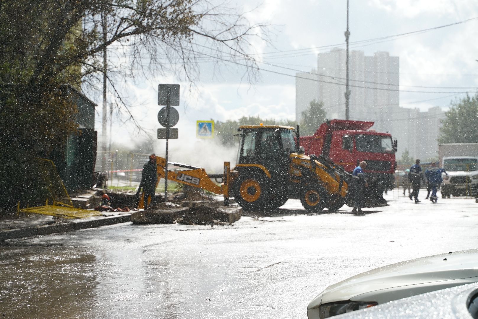 прорыв, трубы, ликвидация,
