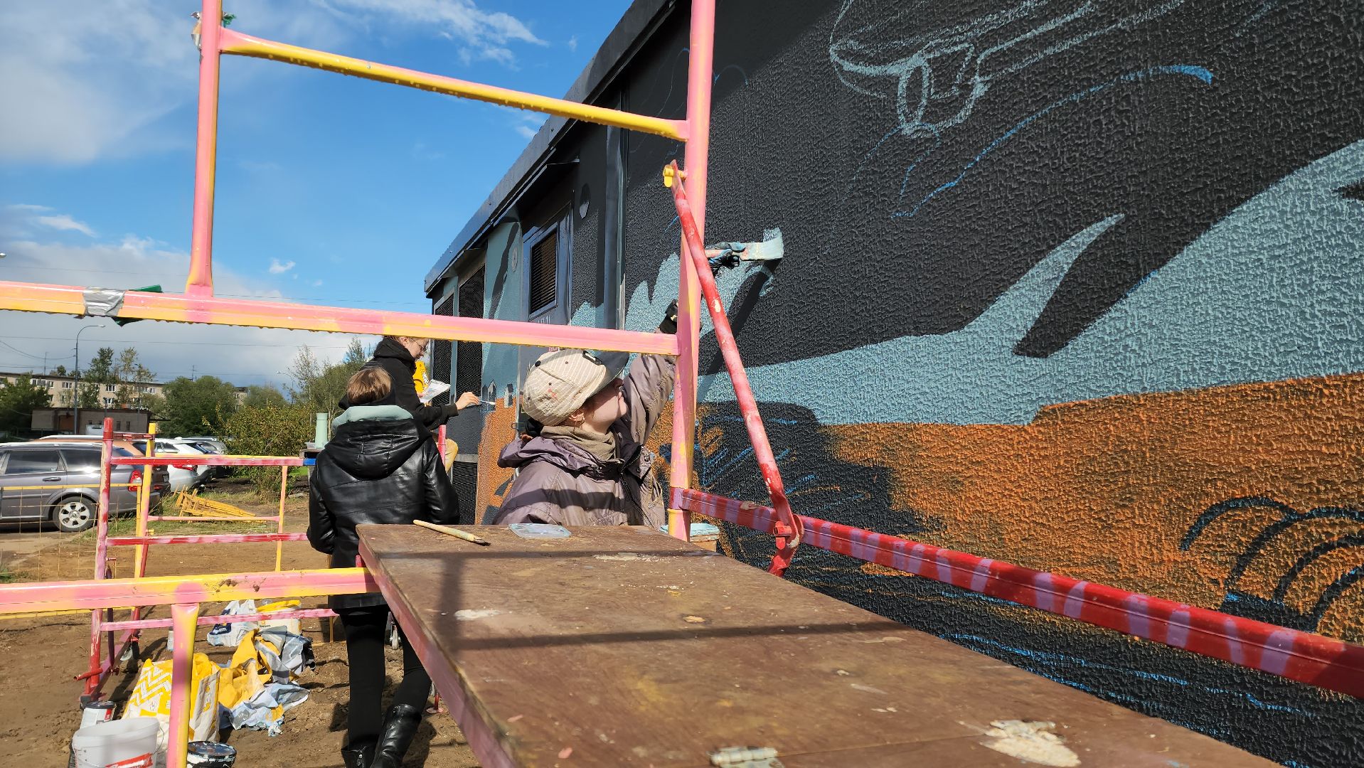 граффити, монументальная живопись, Лобня, Подстанция,