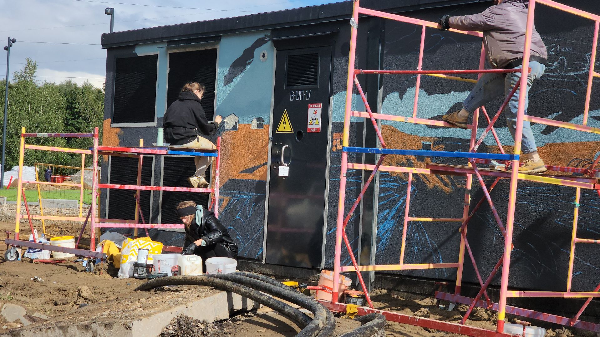 граффити, монументальная живопись, Лобня, Подстанция,