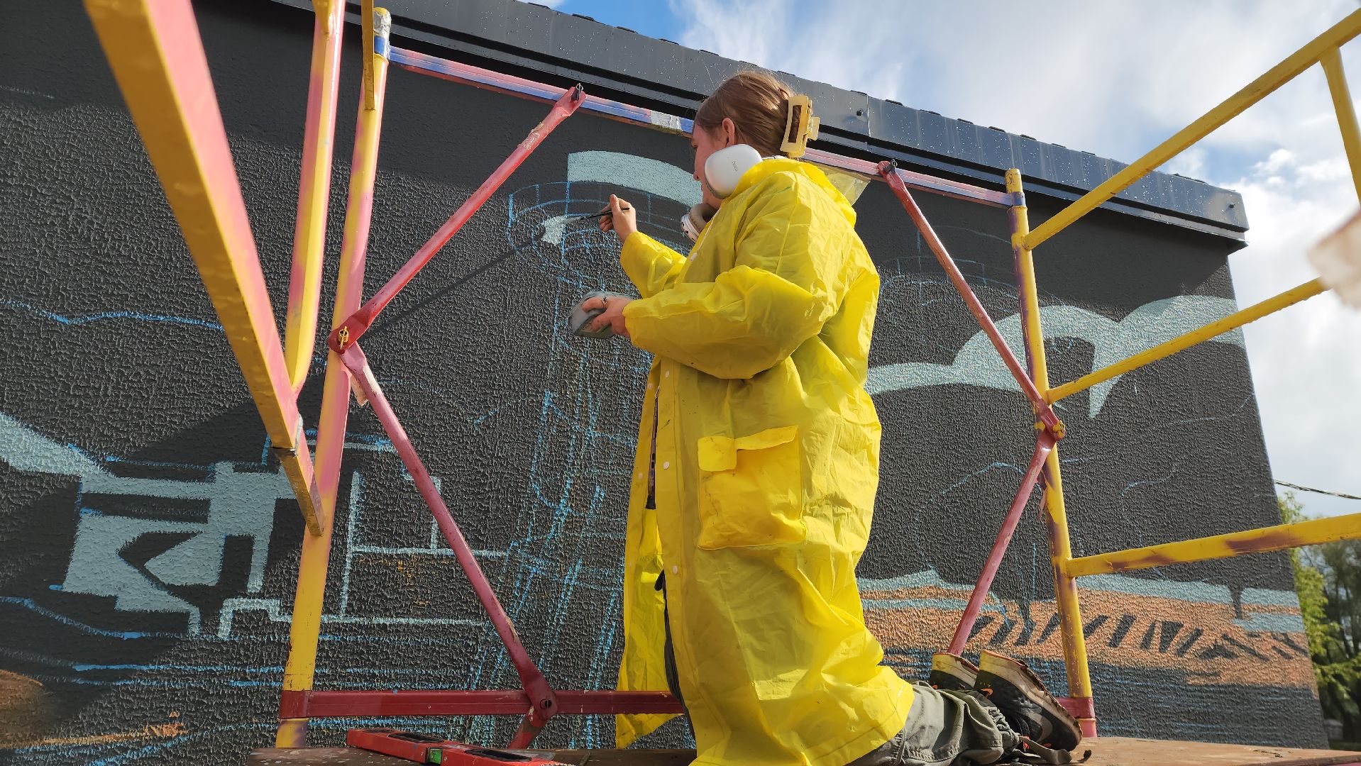 граффити, монументальная живопись, Лобня, Подстанция,