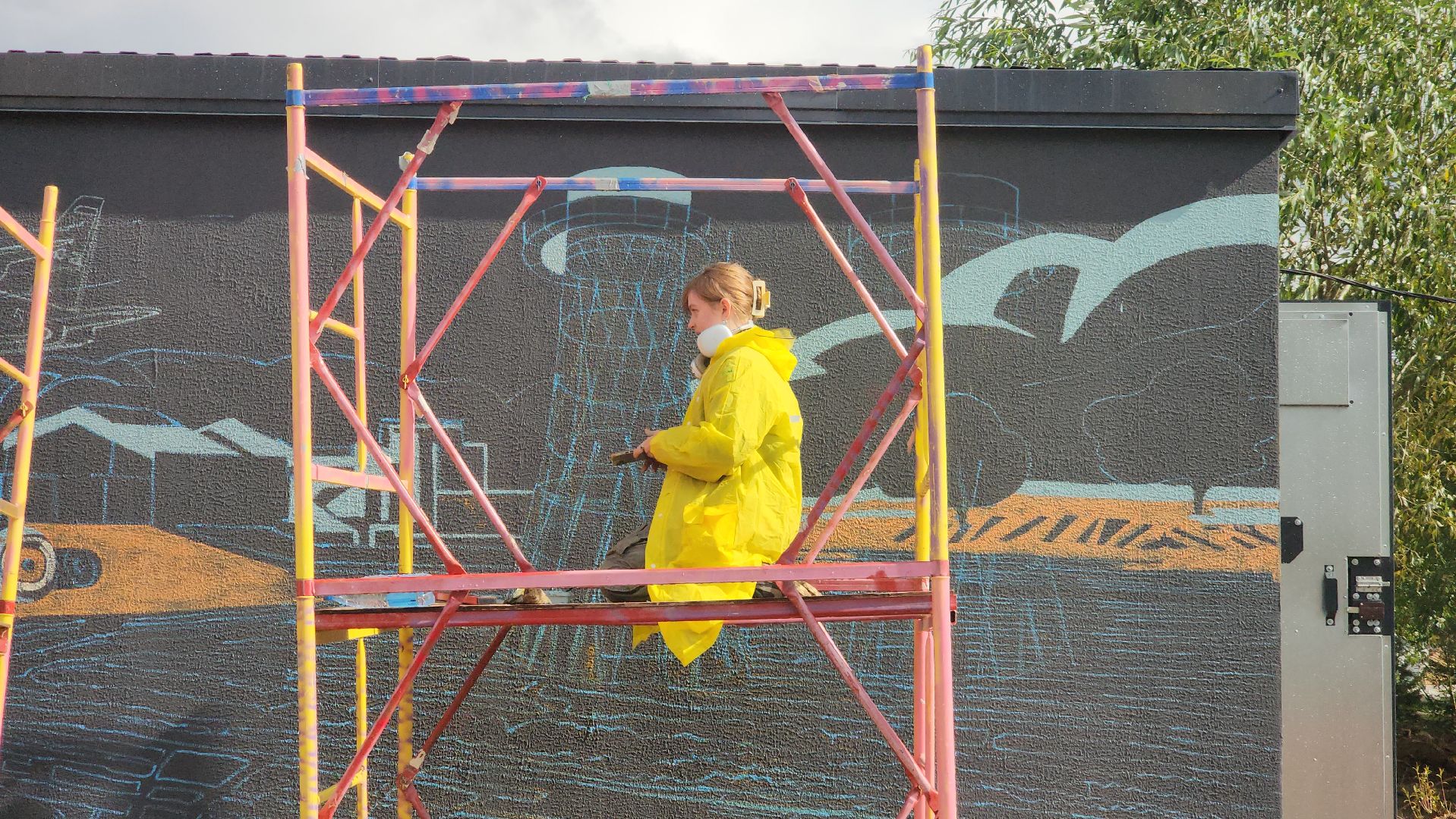 граффити, монументальная живопись, Лобня, Подстанция,