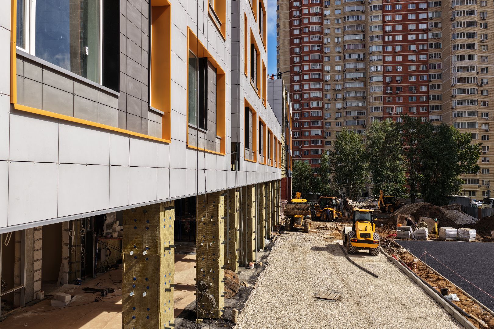 видео с коптера, пристройка к немчиновскому лицею,