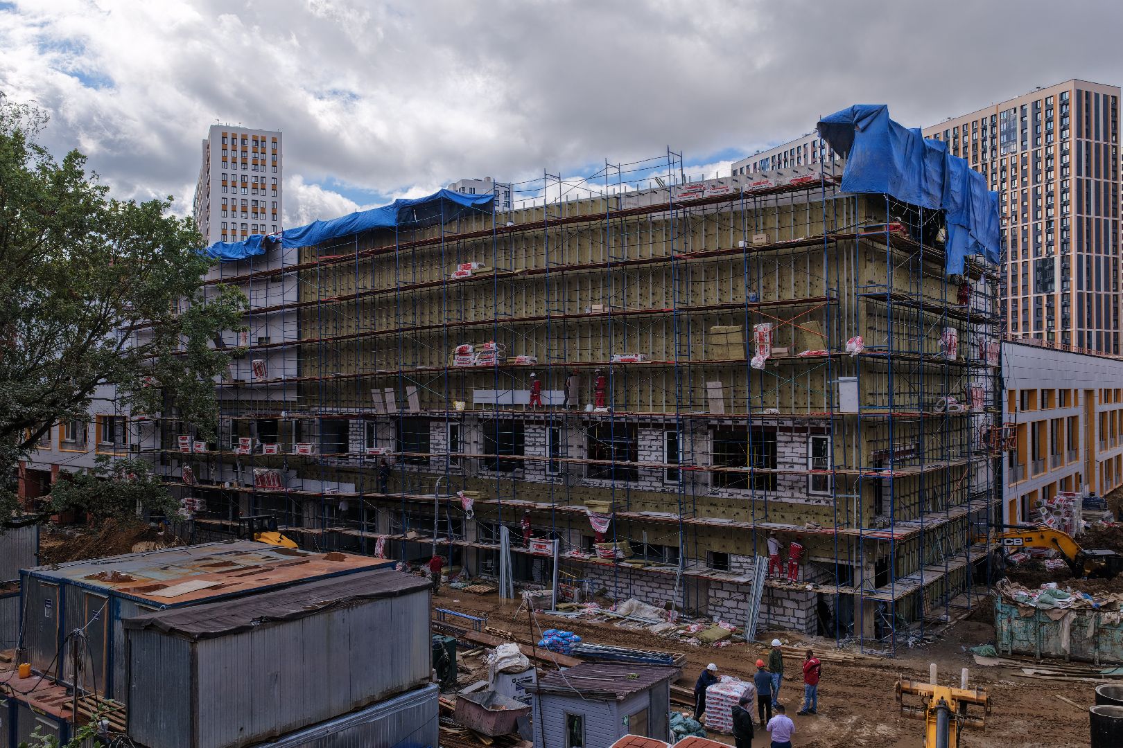 видео с коптера, пристройка к немчиновскому лицею,