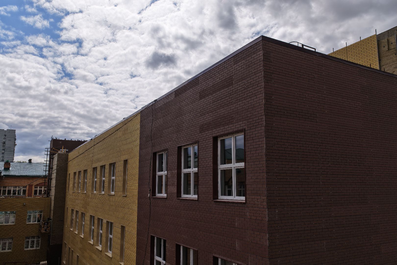 видео с коптера, школа 29 имени забродина, новый корпус школы в подольске,