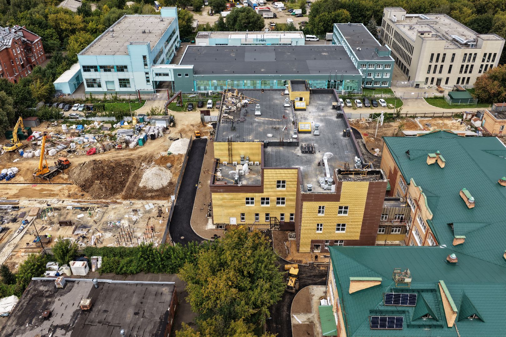 видео с коптера, школа 29 имени забродина, новый корпус школы в подольске,