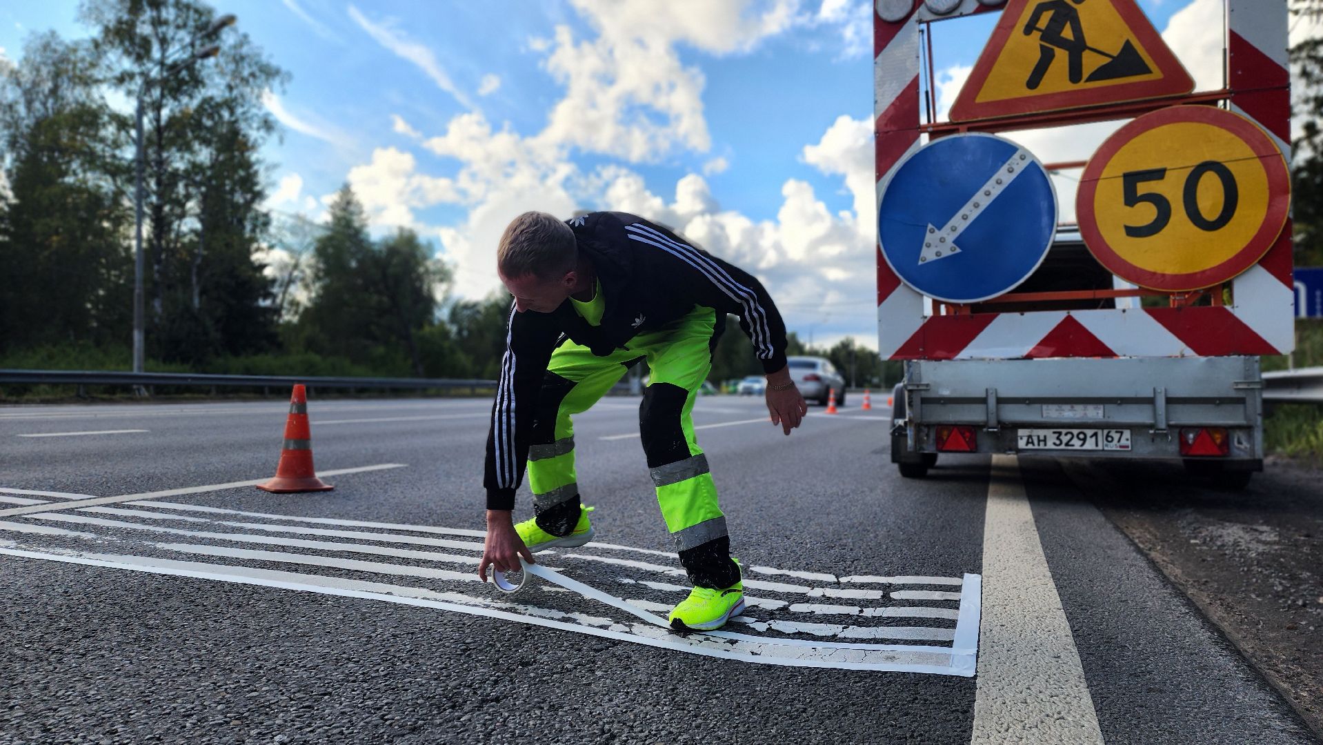 солнечногорск, ленинградское шоссе, дорожная разметка, дороги,