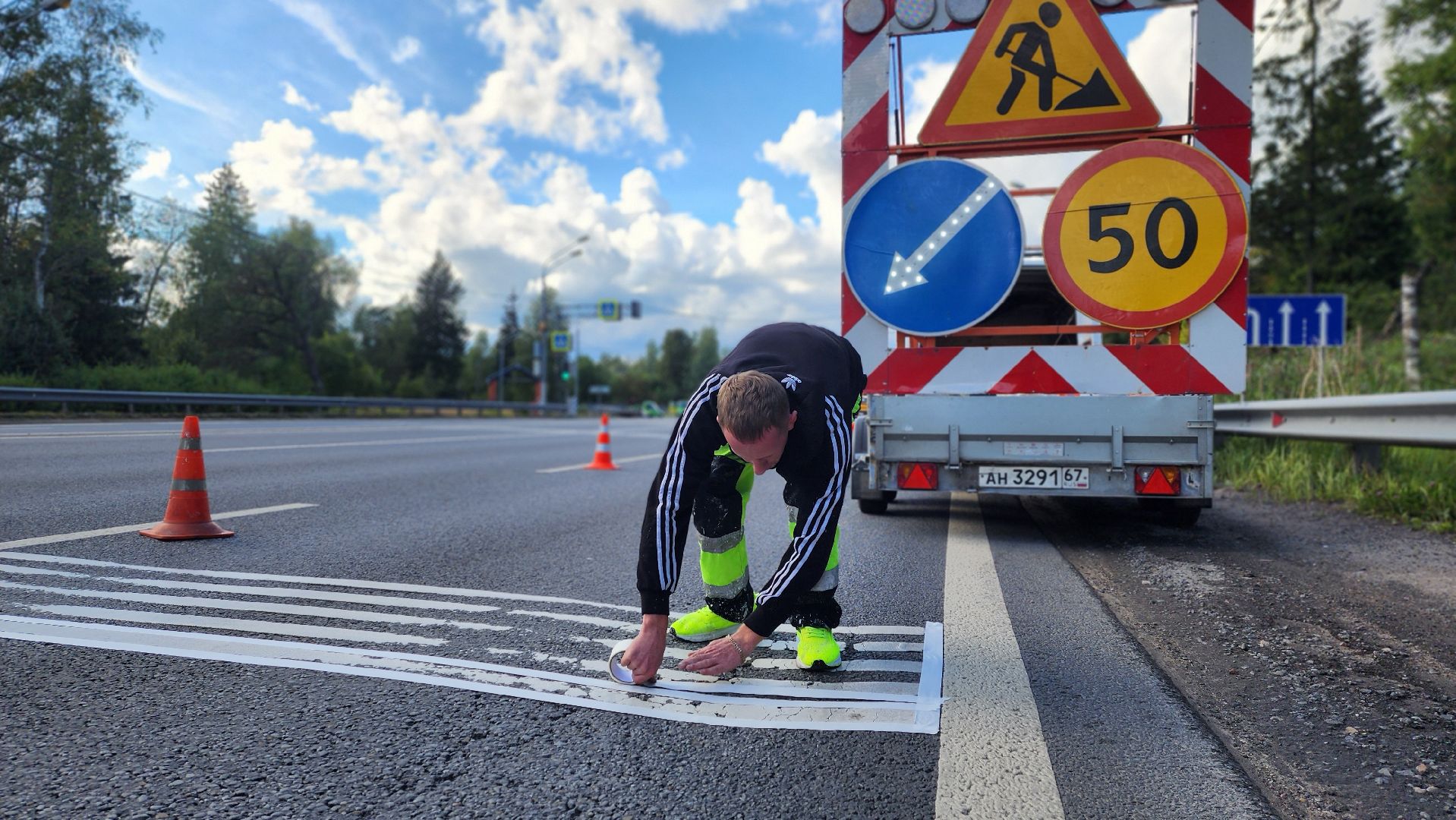 солнечногорск, ленинградское шоссе, дорожная разметка, дороги,