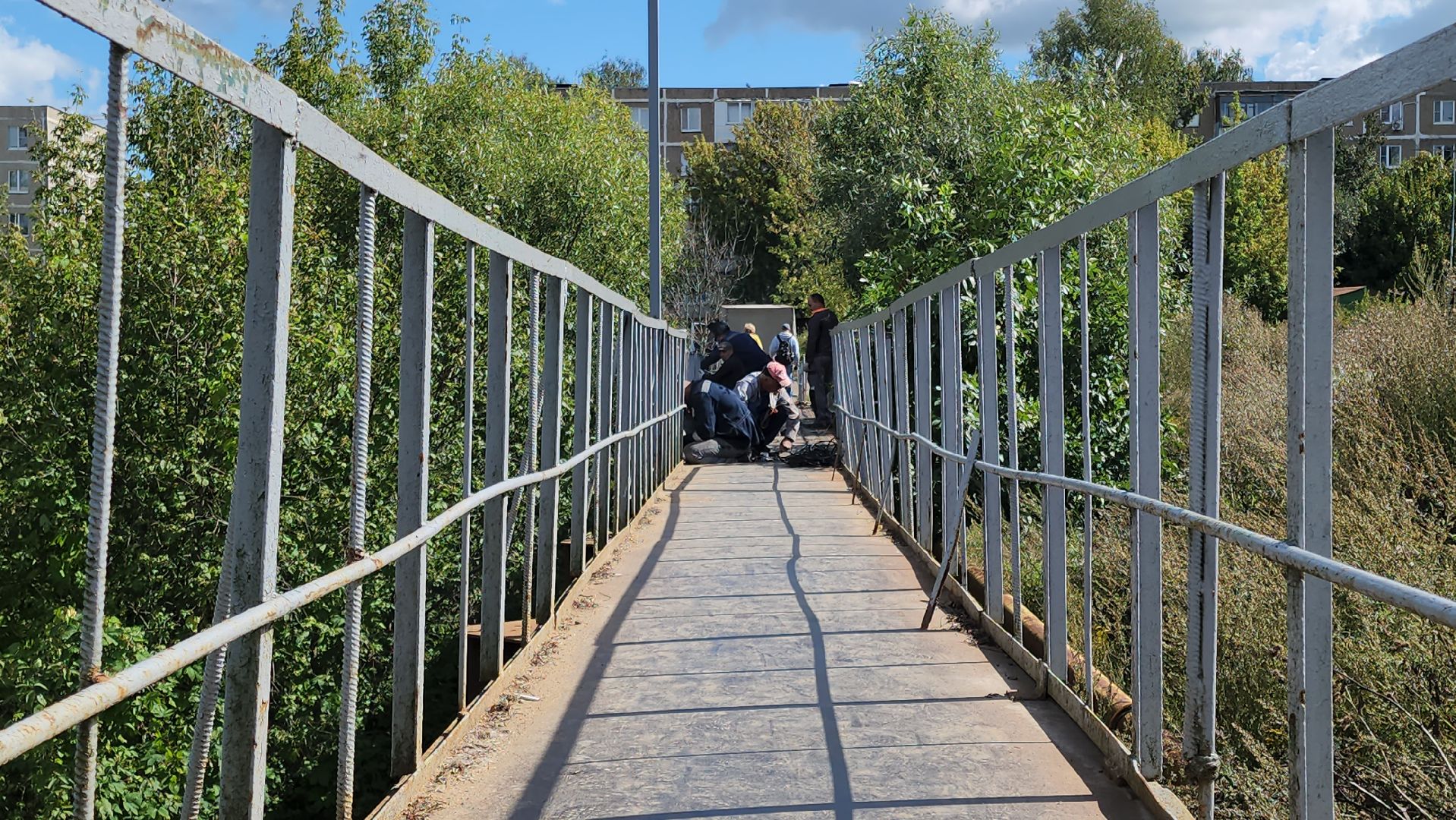 кашира, микрорайон, пешеходный мост, фонари, освещение, школа,