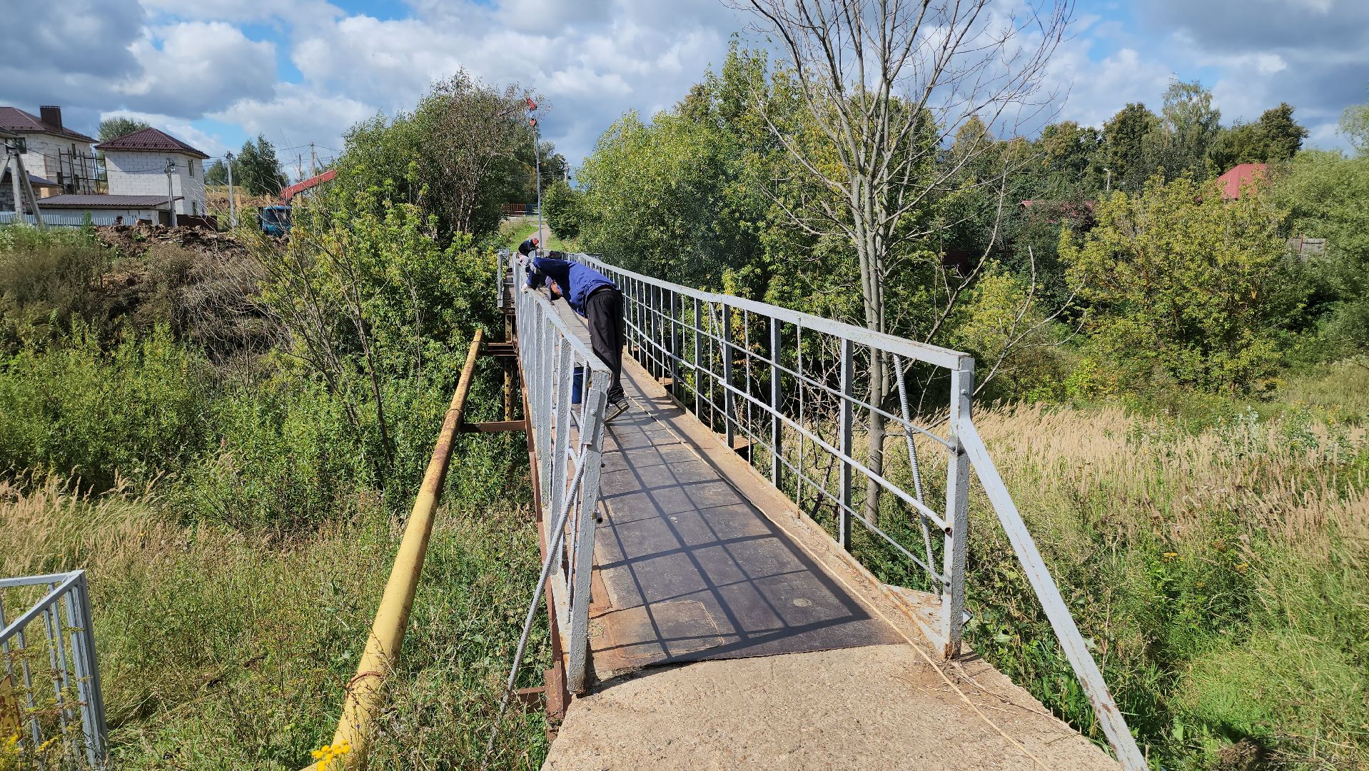 кашира, микрорайон, пешеходный мост, фонари, освещение, школа,