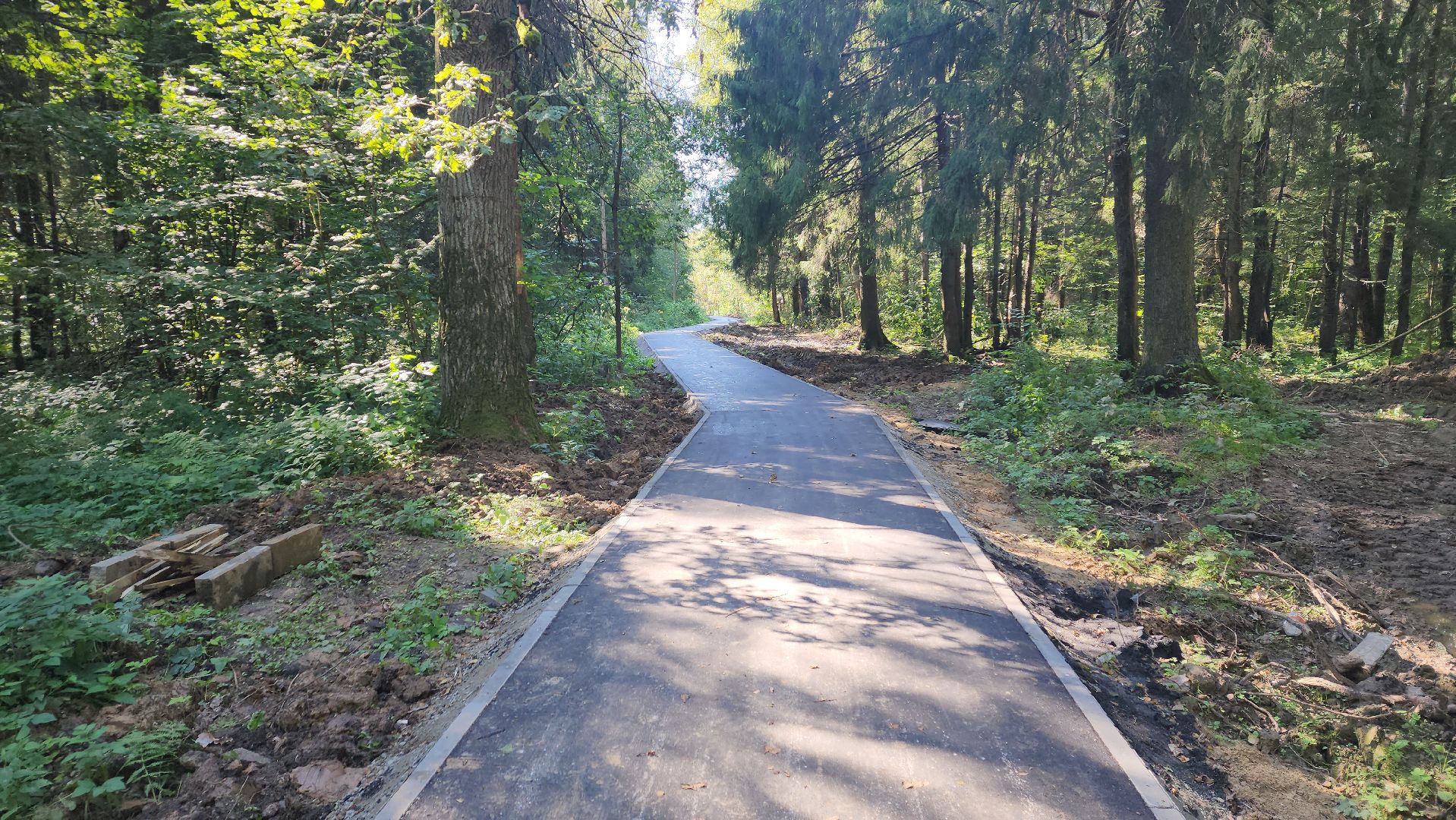 софрино, вертикалки, народная тропа, пешком в подмосковье, благоустройство, асфальтовая крошка, асфальтовое покрытие, тротуар, дорожка, деревня, станция,