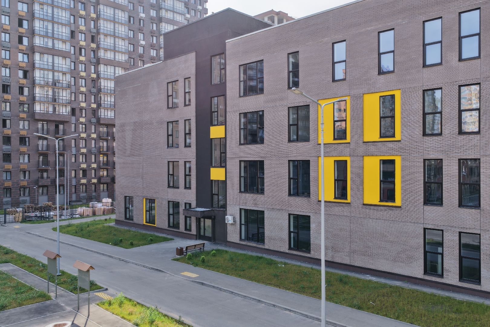 видео с коптера, новая школа в балашихе, школа в жк героев,