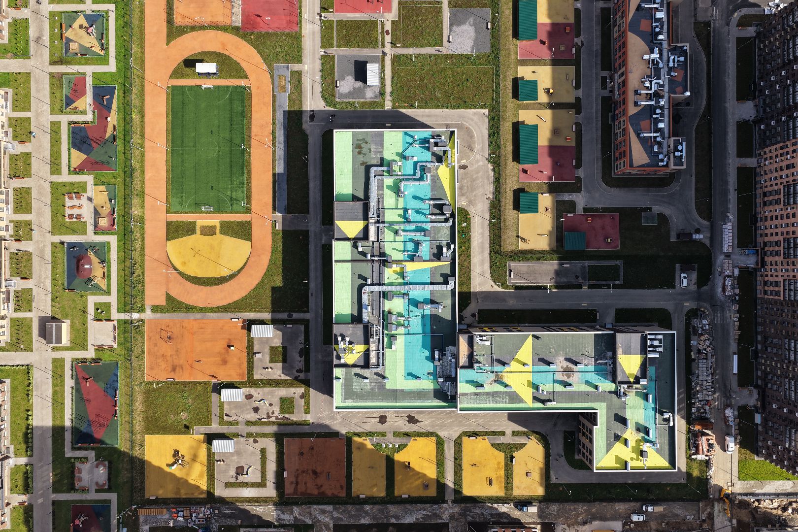 видео с коптера, новая школа в балашихе, школа в жк героев,