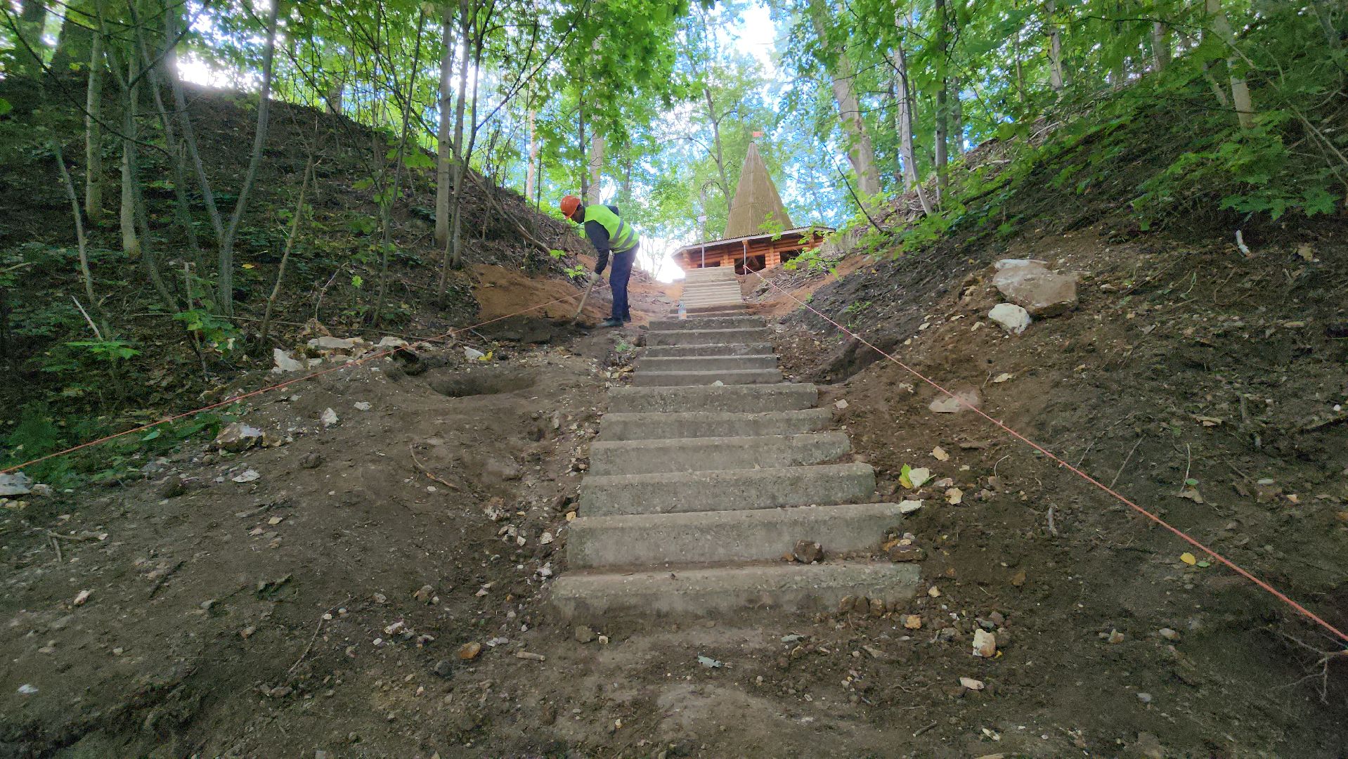 руза, парк городок, ремонт лестницы , благоустройство,