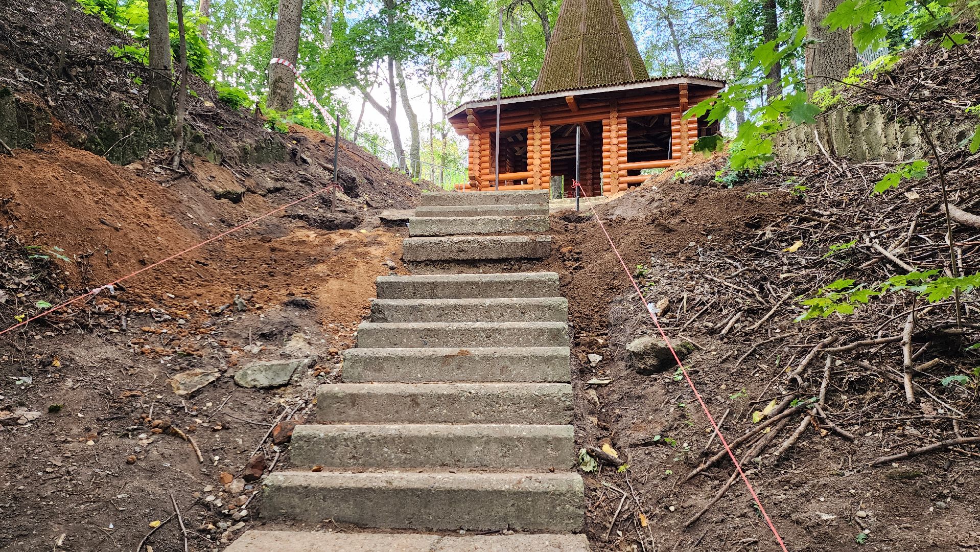 руза, парк городок, ремонт лестницы , благоустройство,