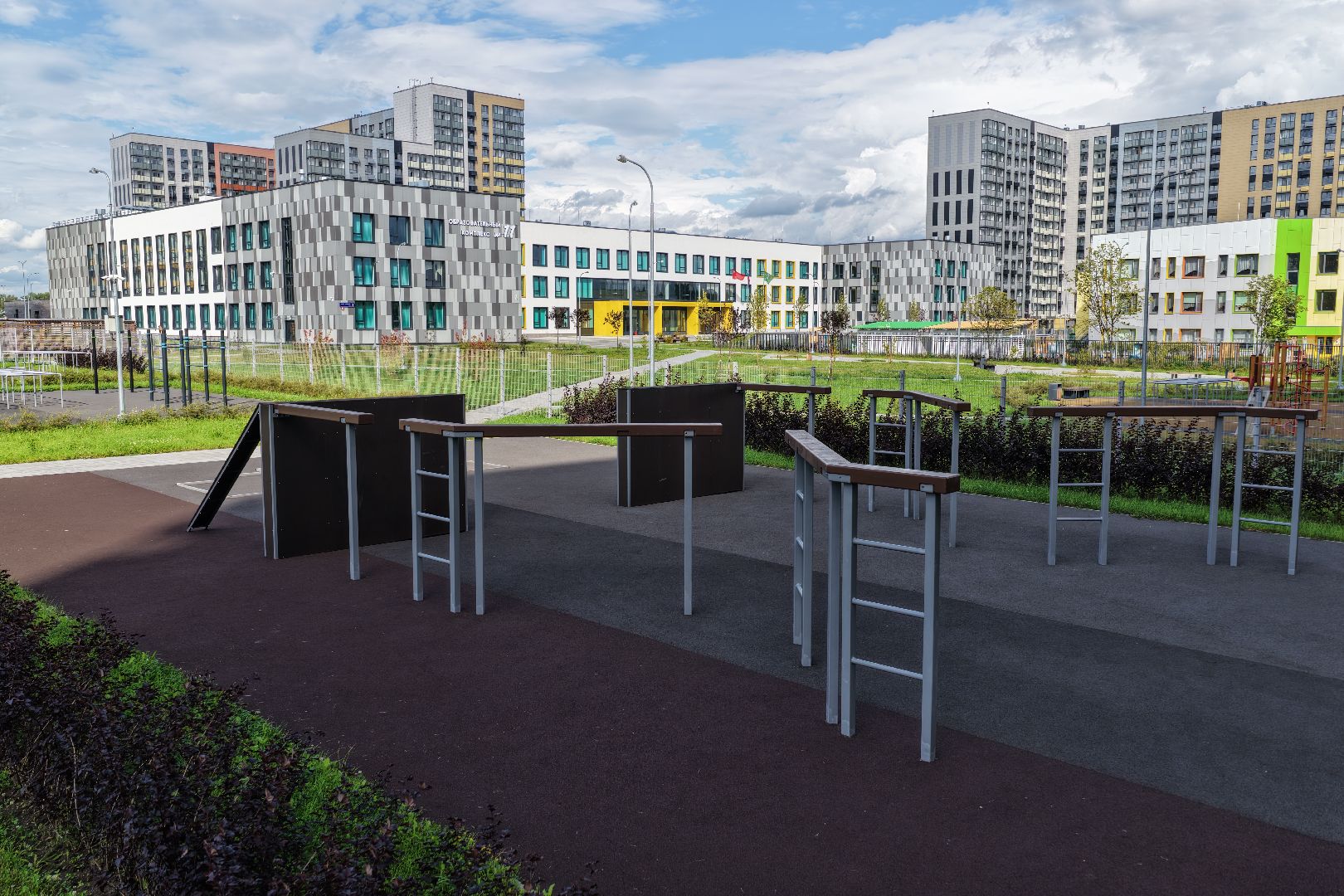 видео с коптера, школа пушкино, новая школа в жк новое пушкино,