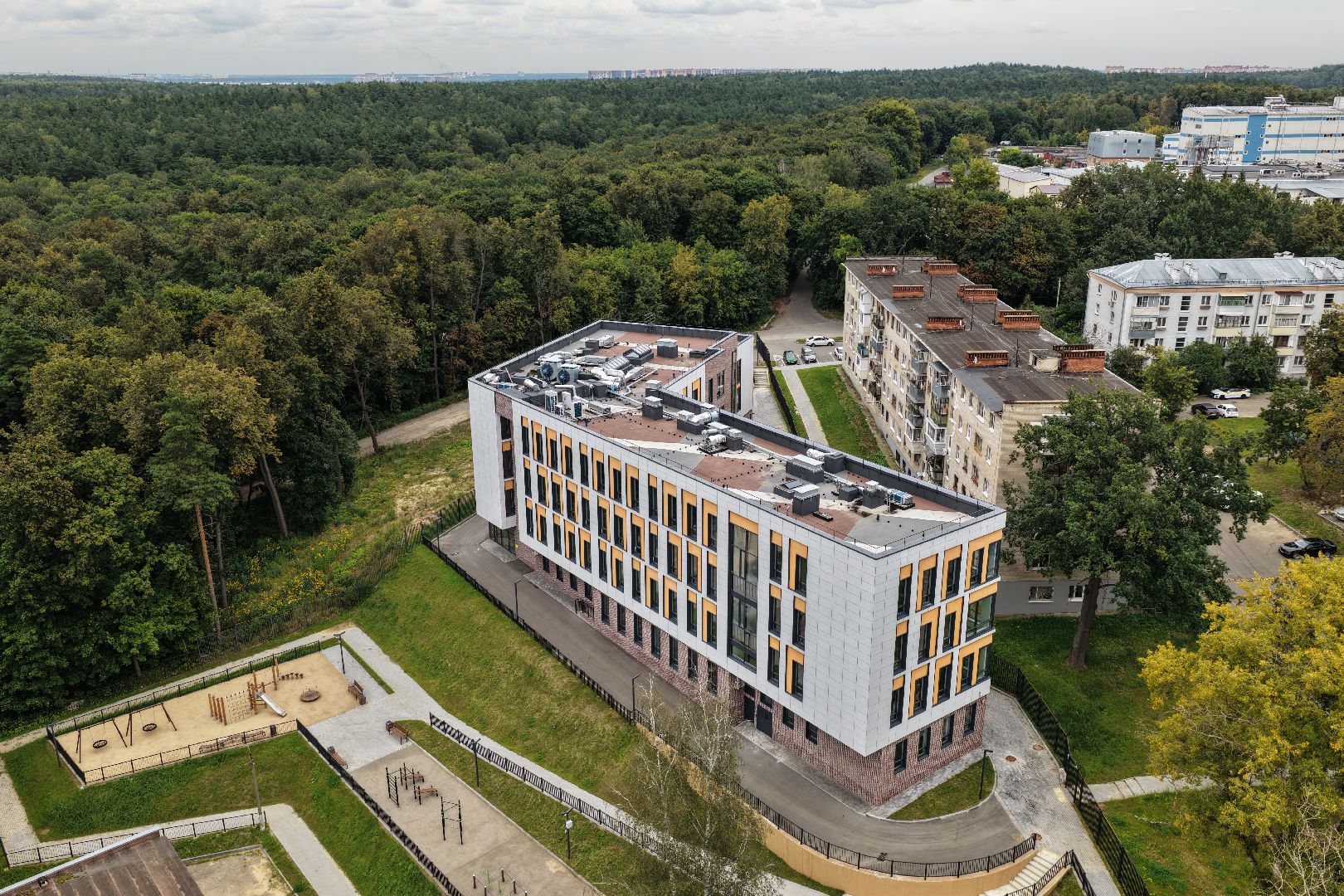 видео с коптера, новая школа в лыткарине,
