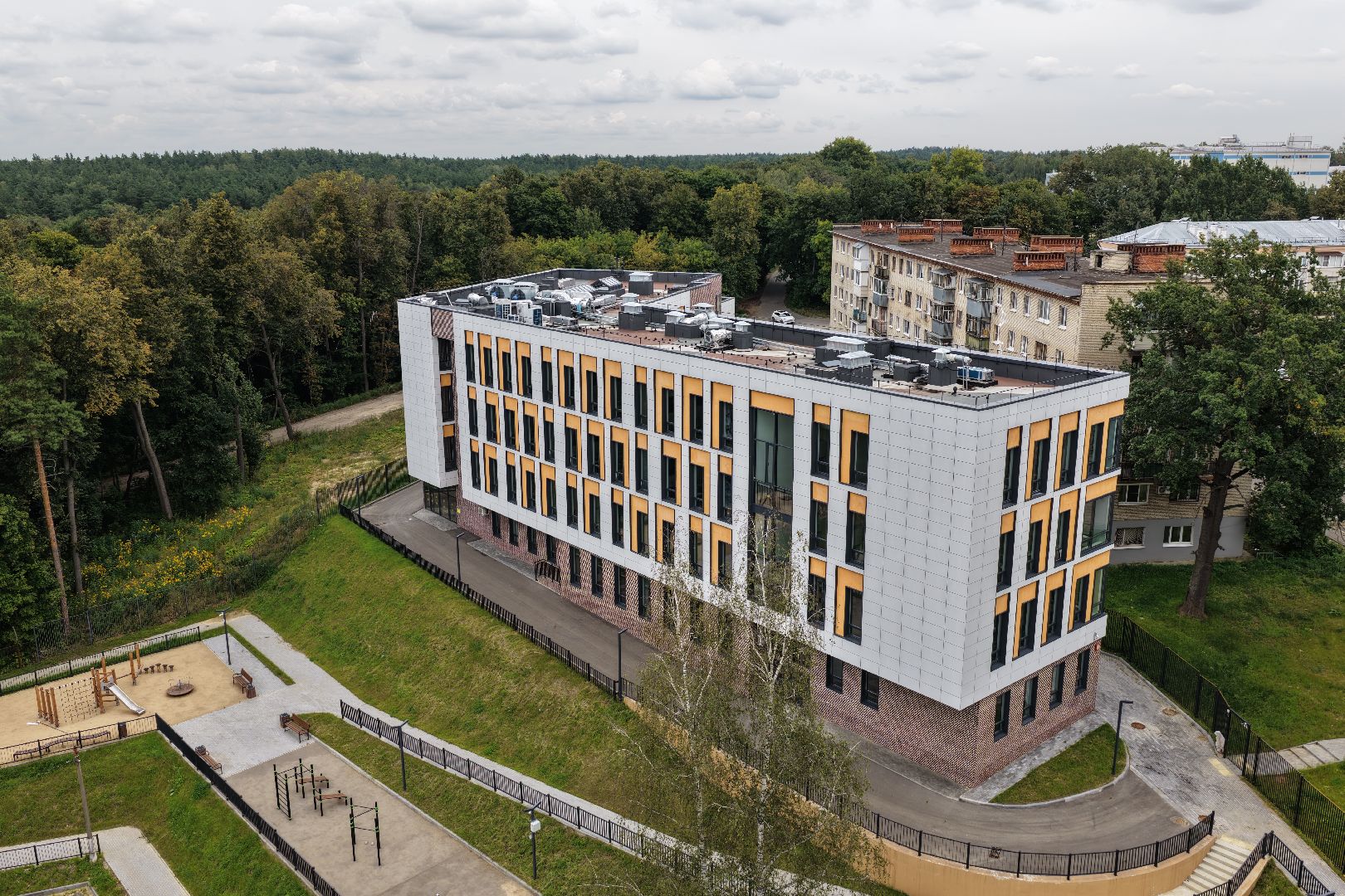 видео с коптера, новая школа в лыткарине,