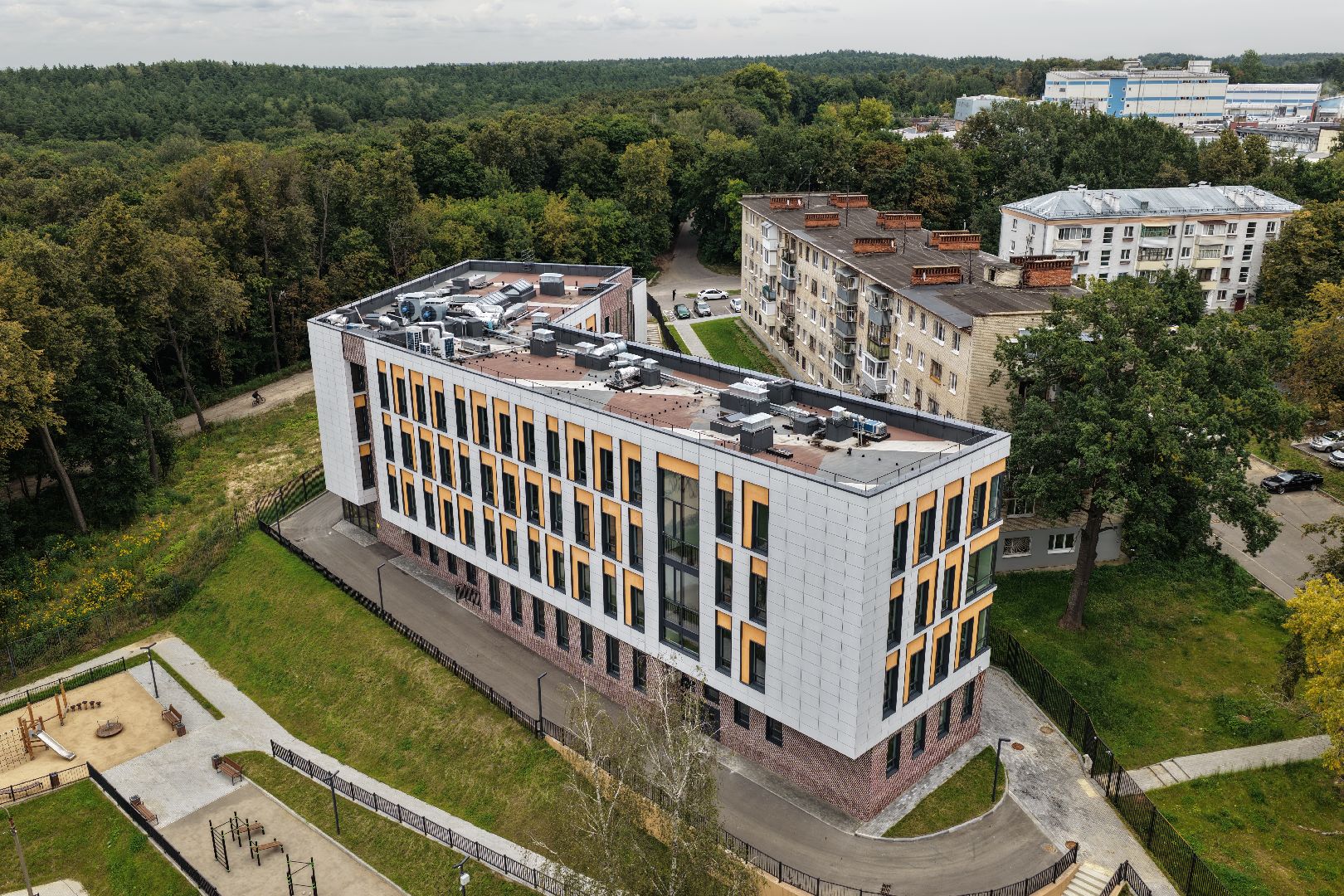 видео с коптера, новая школа в лыткарине,