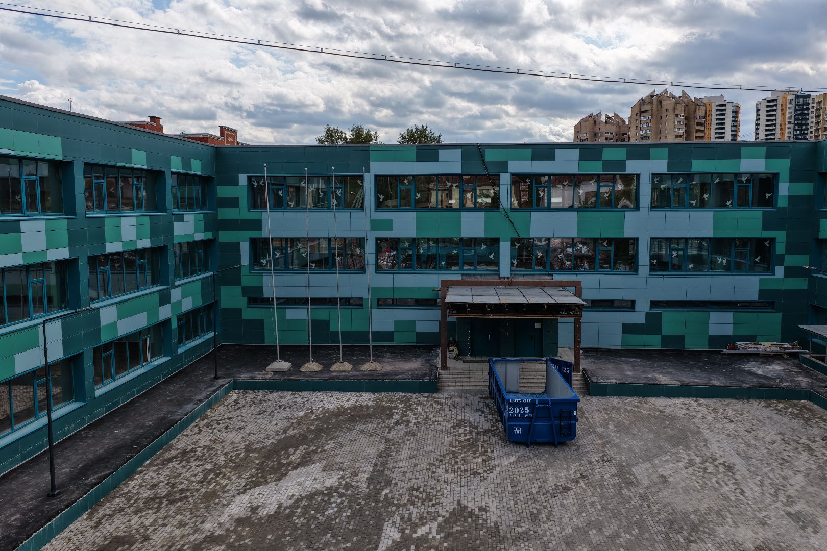 видео с коптера, школа 1 в дубне,  школа 1 в королеве, пристройка к школе 1 в королеве,