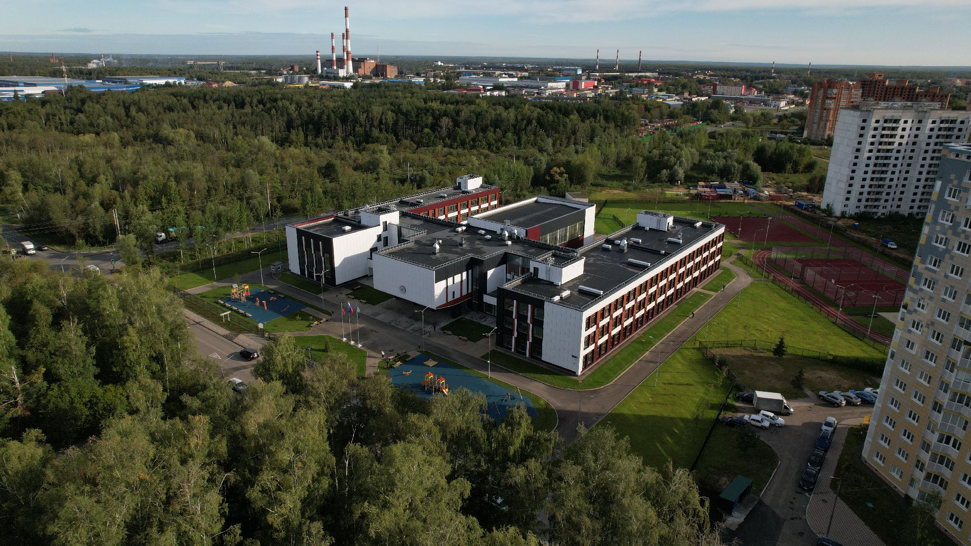 видео с коптера, новая школа в ступине,