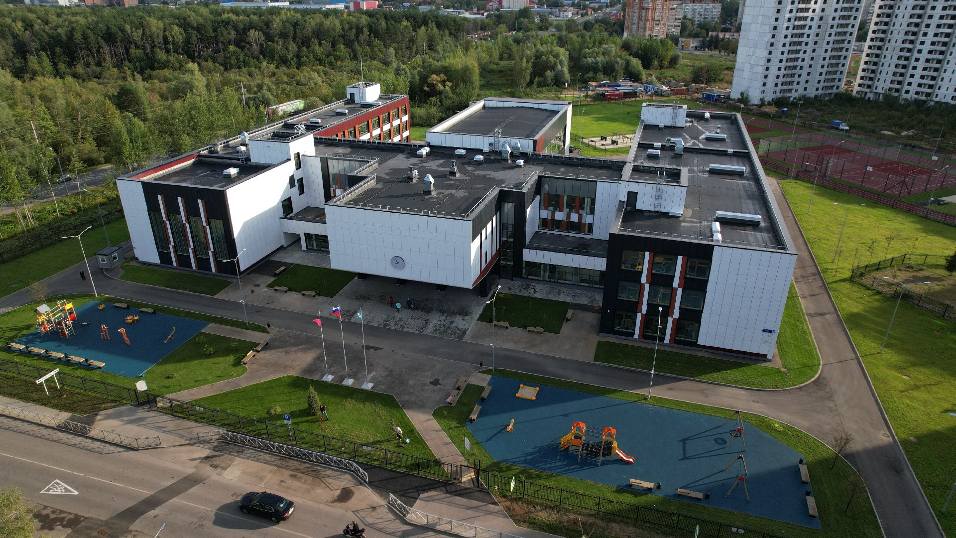 видео с коптера, новая школа в ступине,