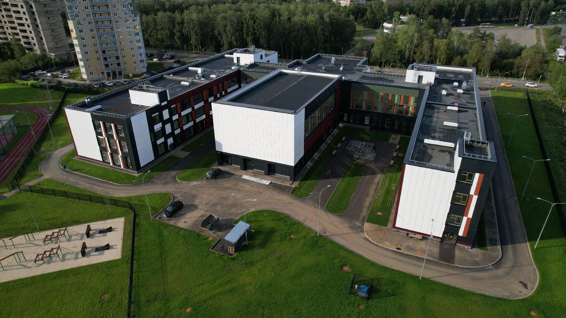 видео с коптера, новая школа в ступине,