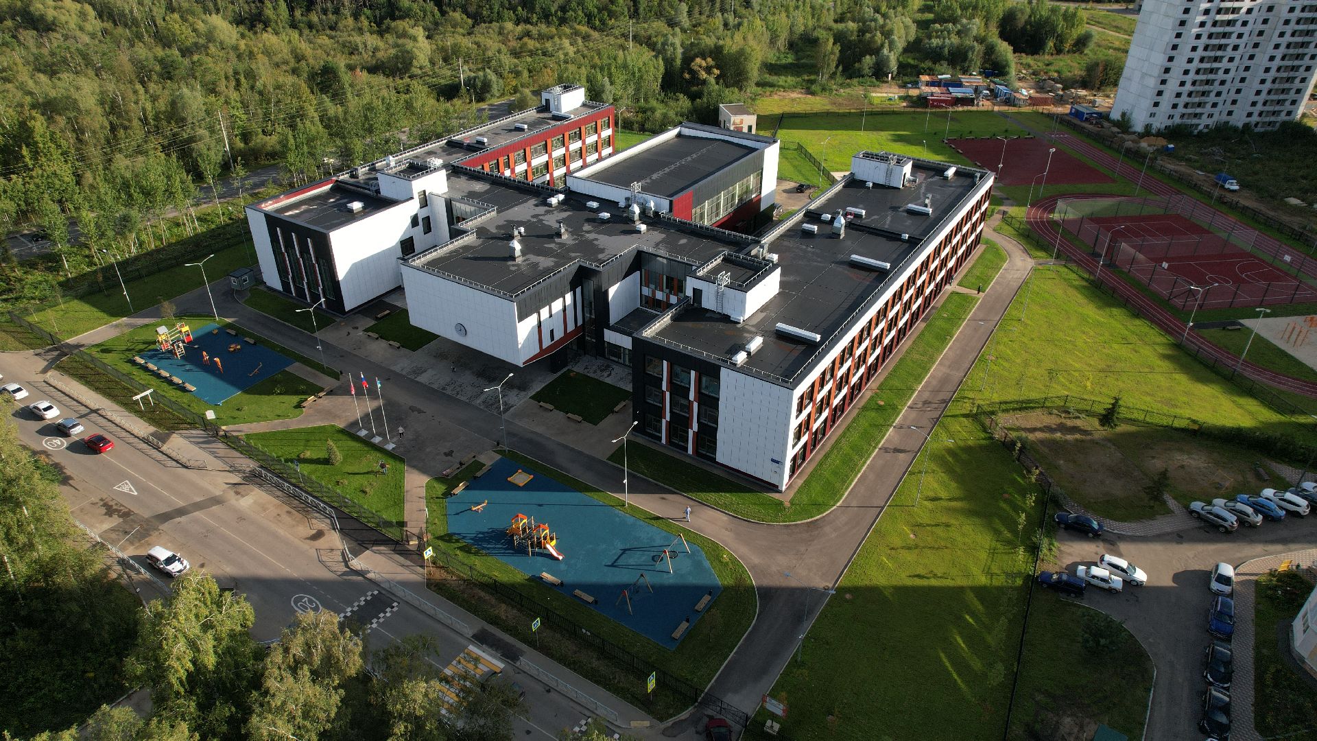 видео с коптера, новая школа в ступине,