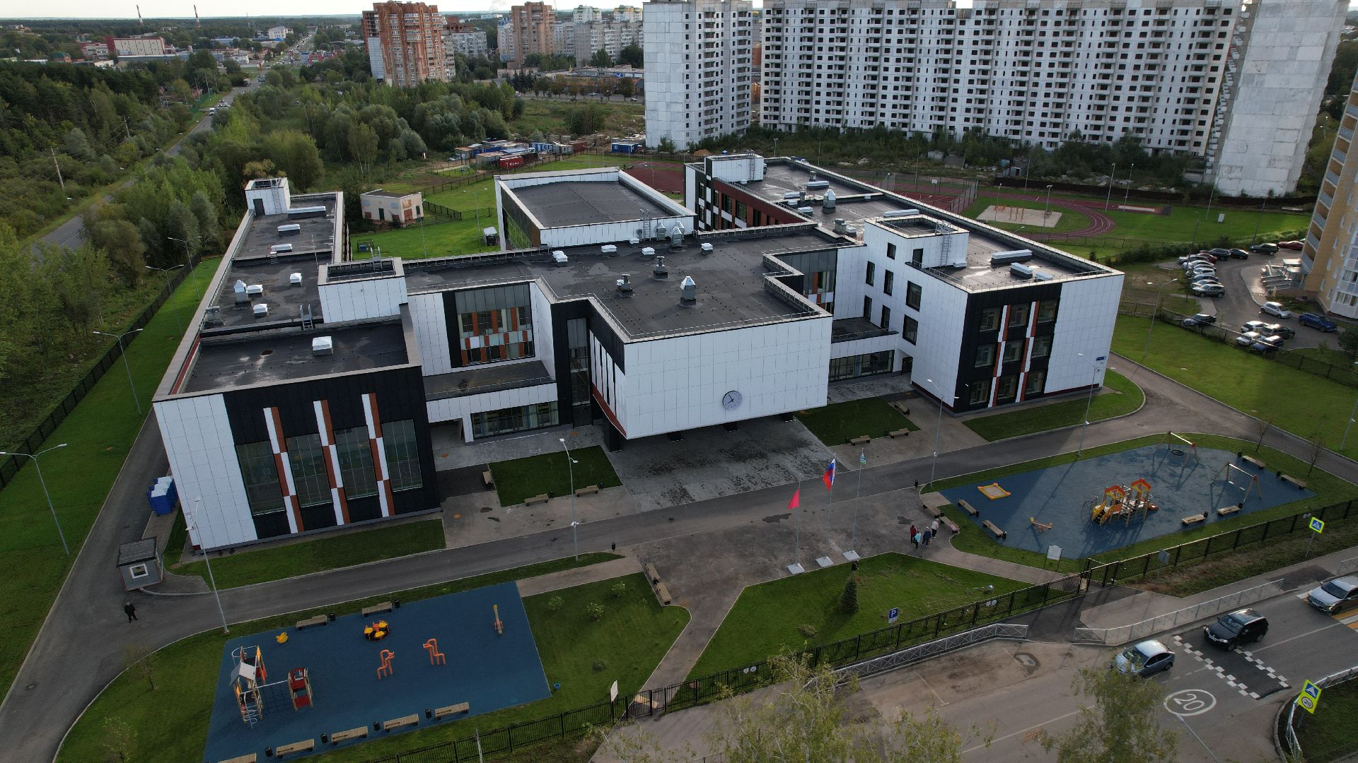 видео с коптера, новая школа в ступине,