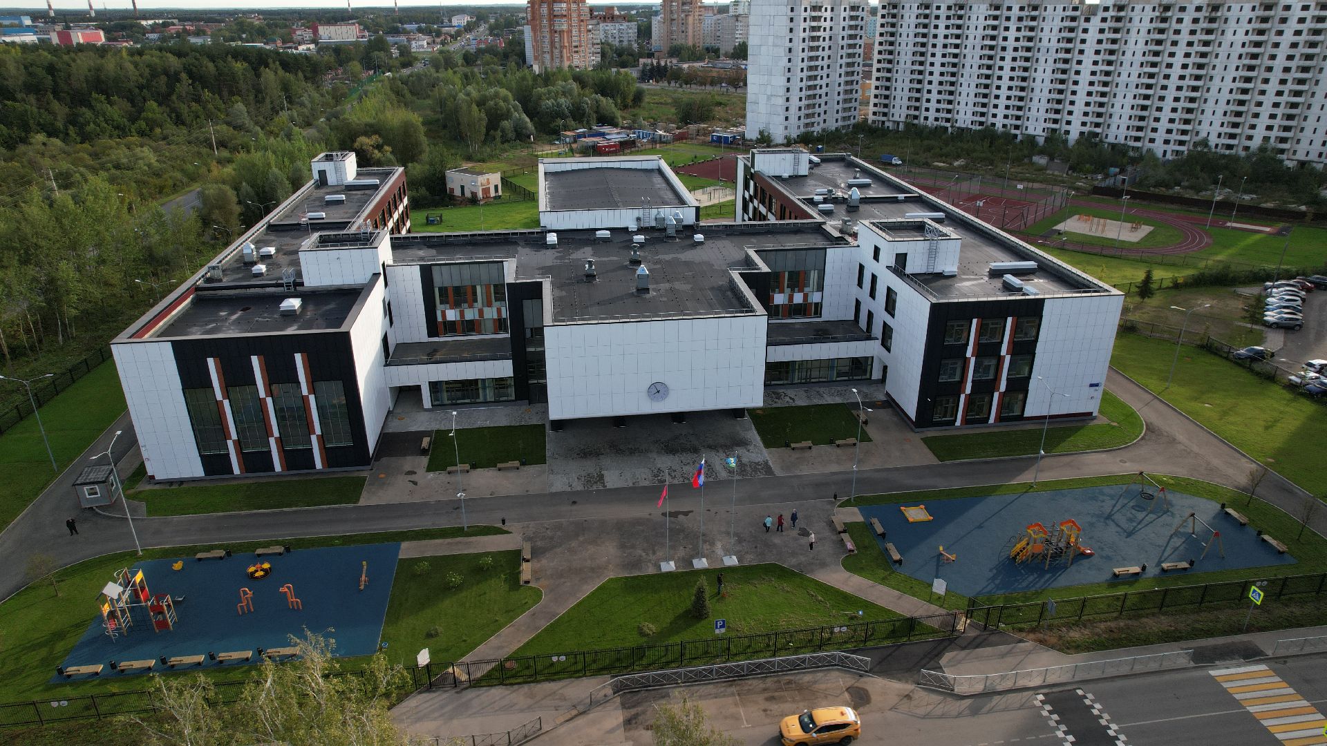 видео с коптера, новая школа в ступине,