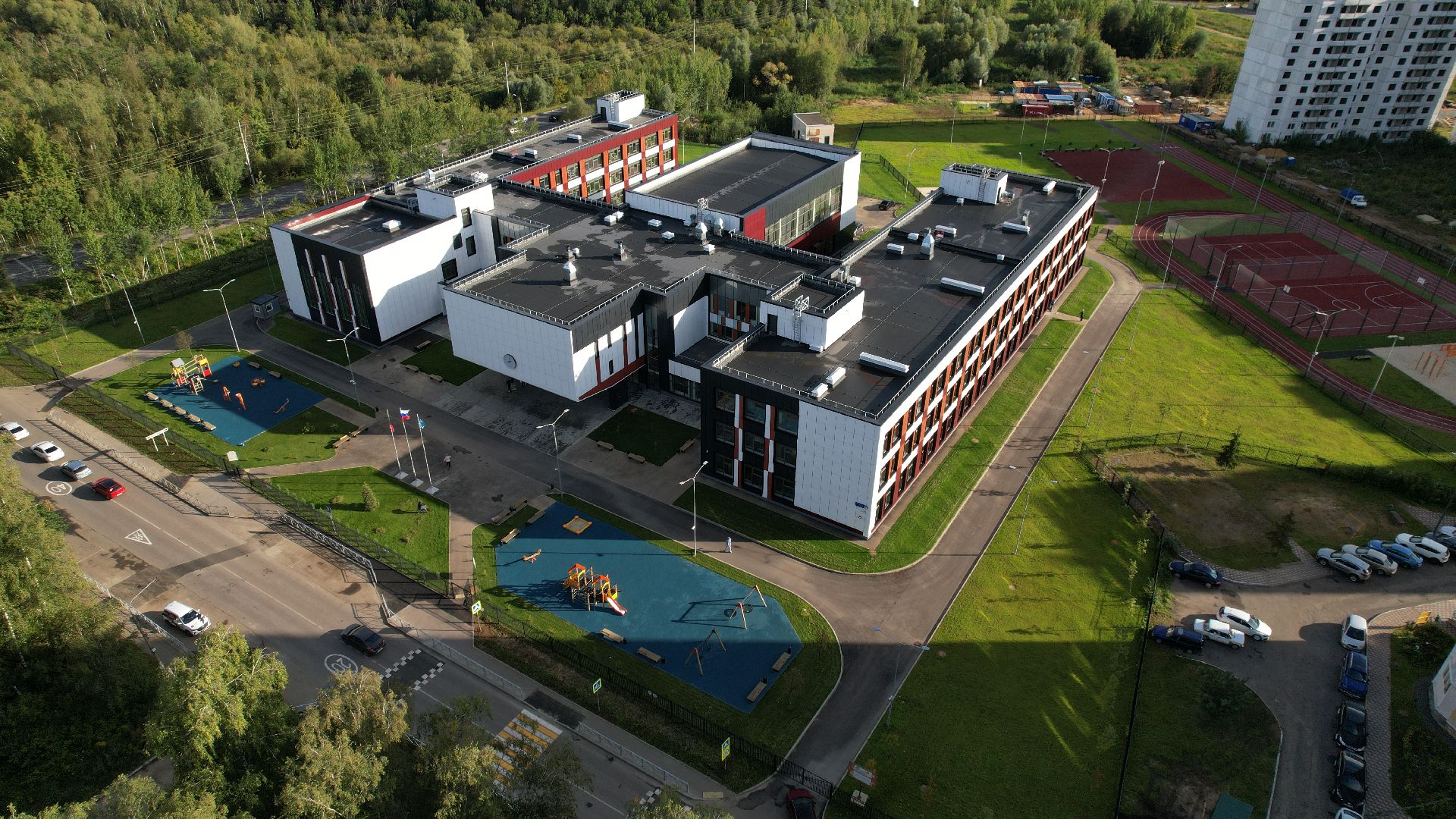 видео с коптера, новая школа в ступине,