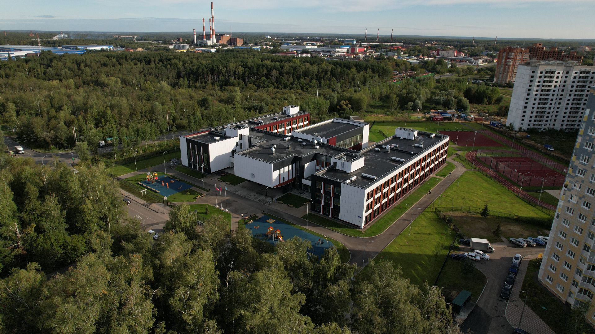 видео с коптера, новая школа в ступине,