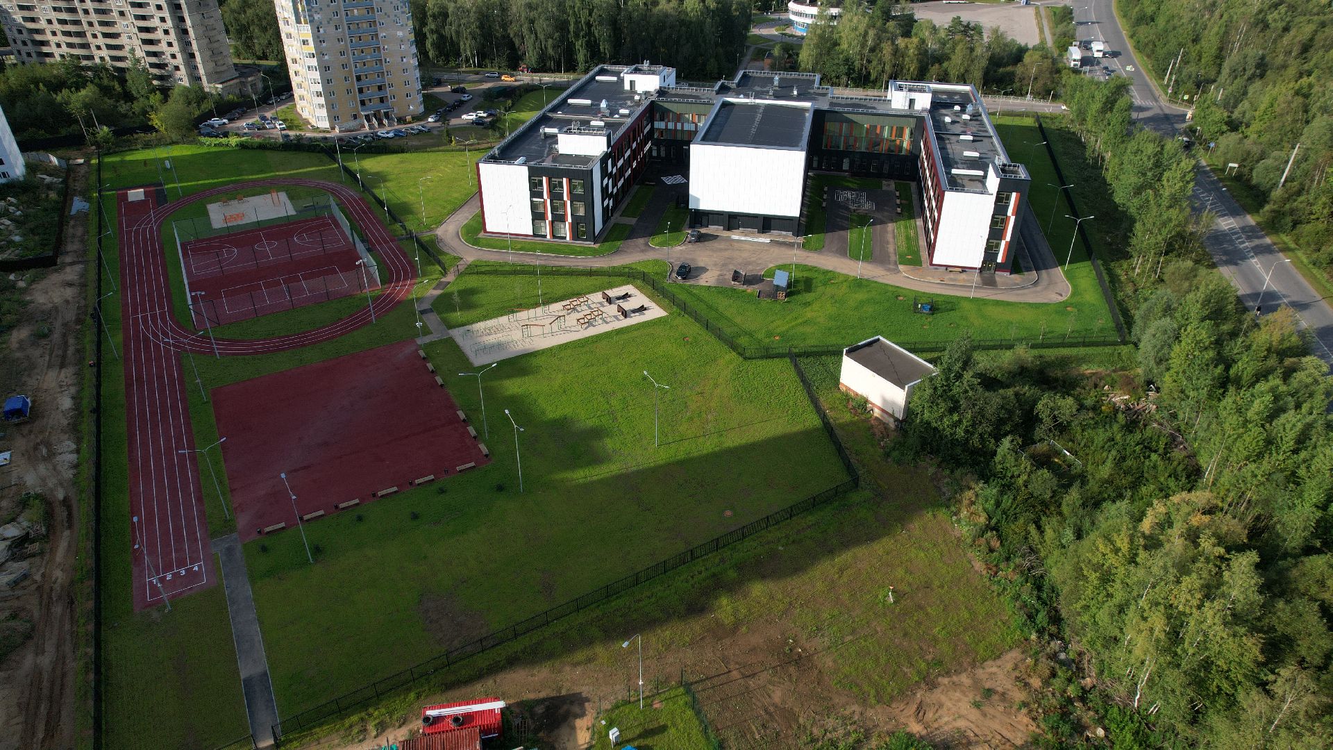 видео с коптера, новая школа в ступине,