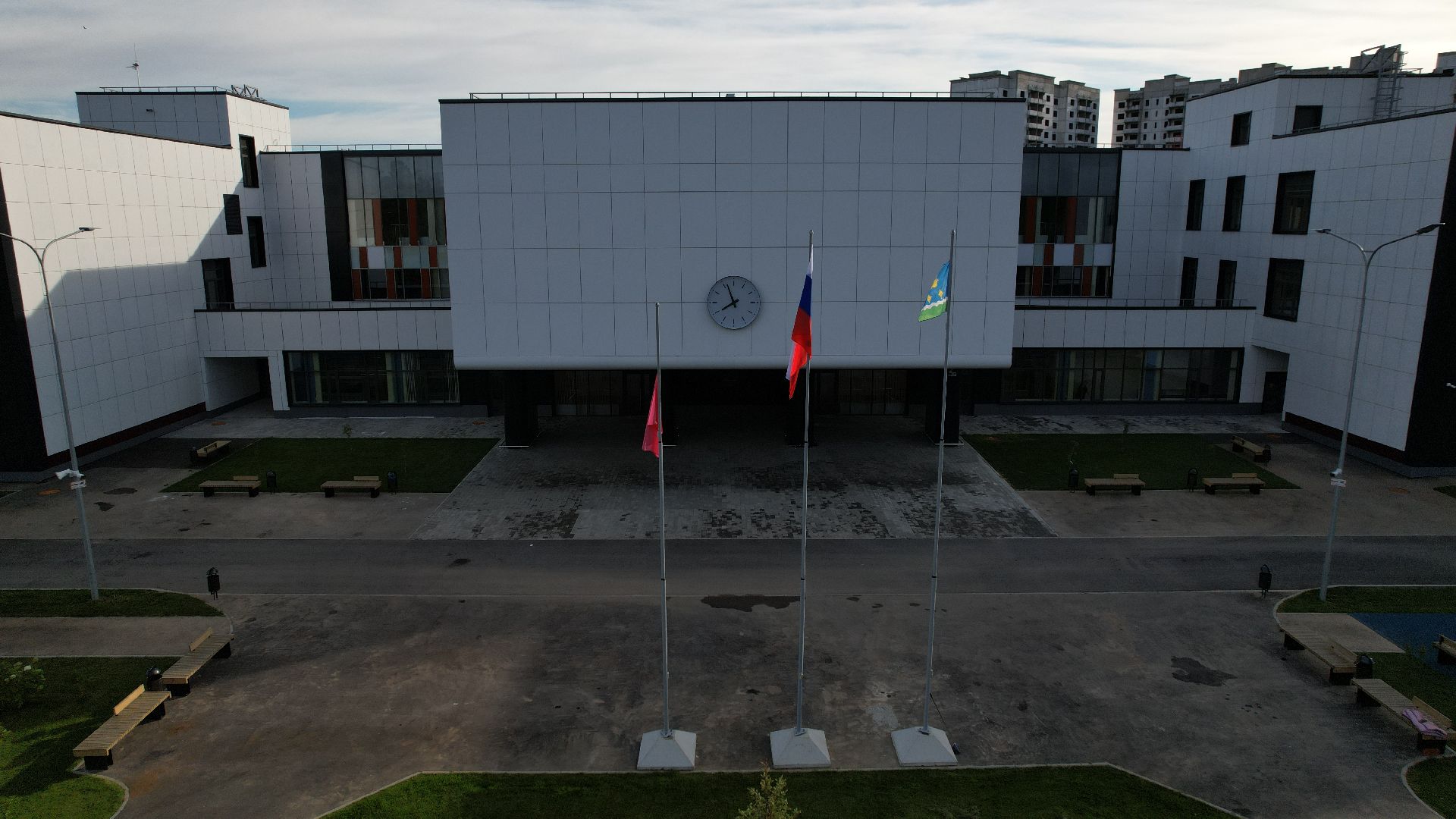 видео с коптера, новая школа в ступине,