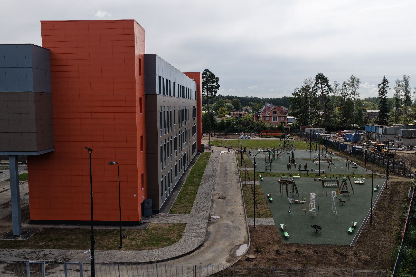 видео с коптера, школа в ногинске,