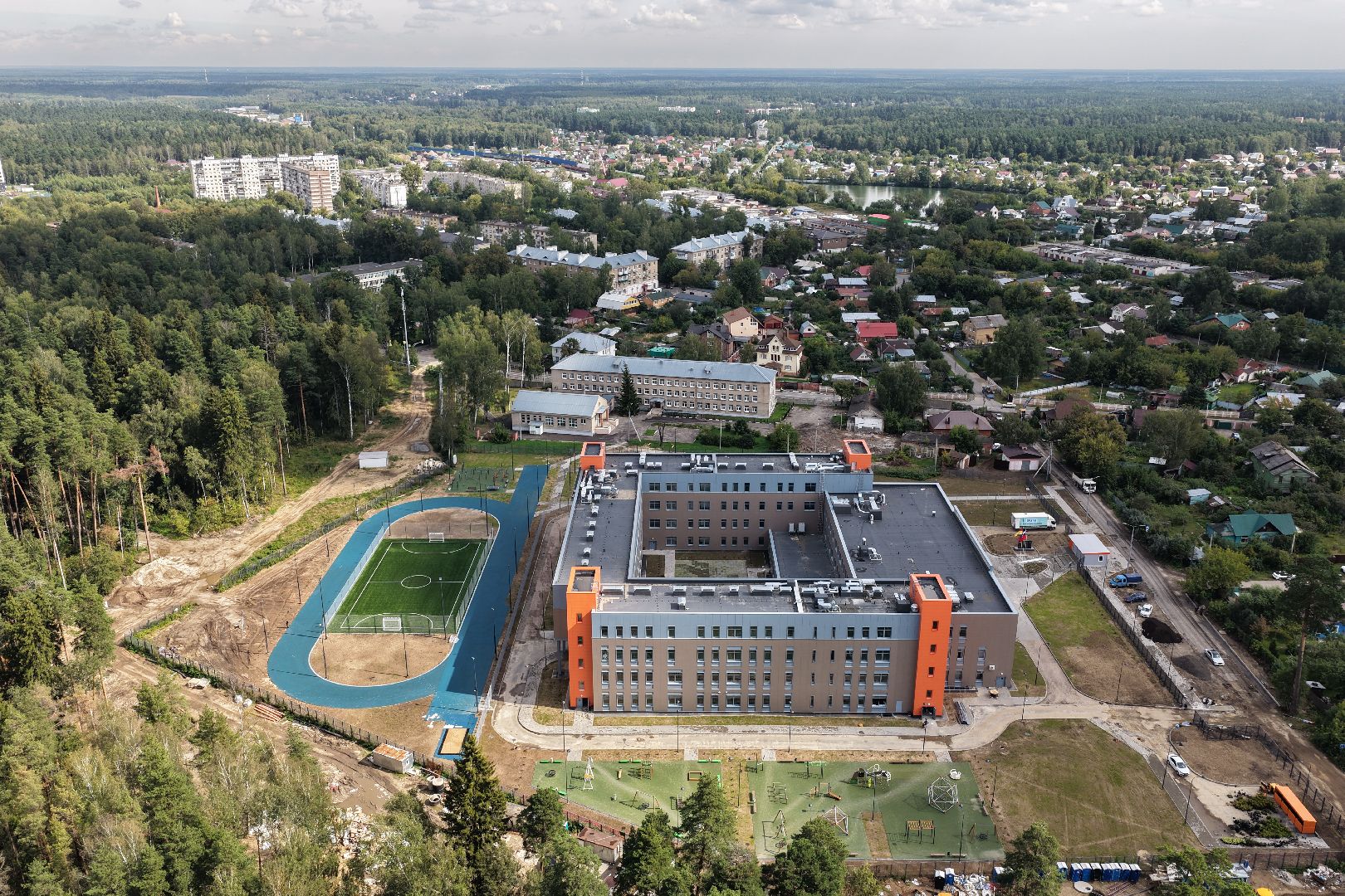 видео с коптера, школа в ногинске,