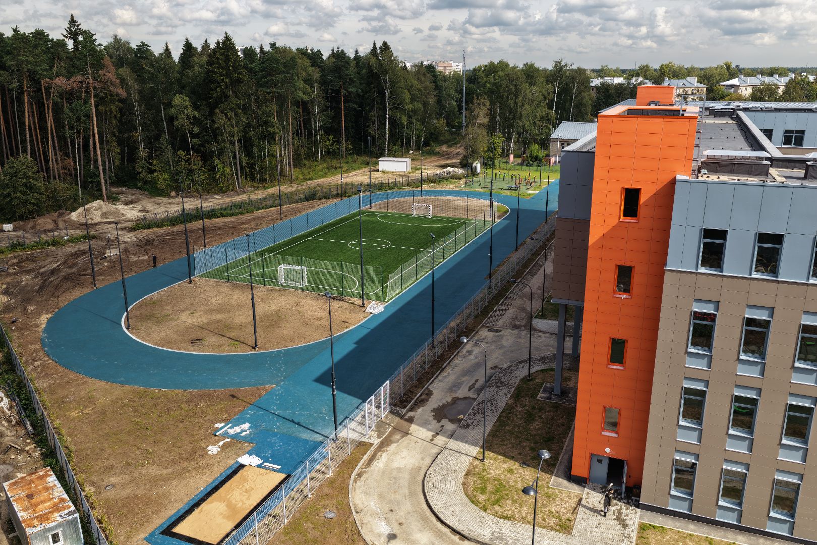 видео с коптера, школа в ногинске,