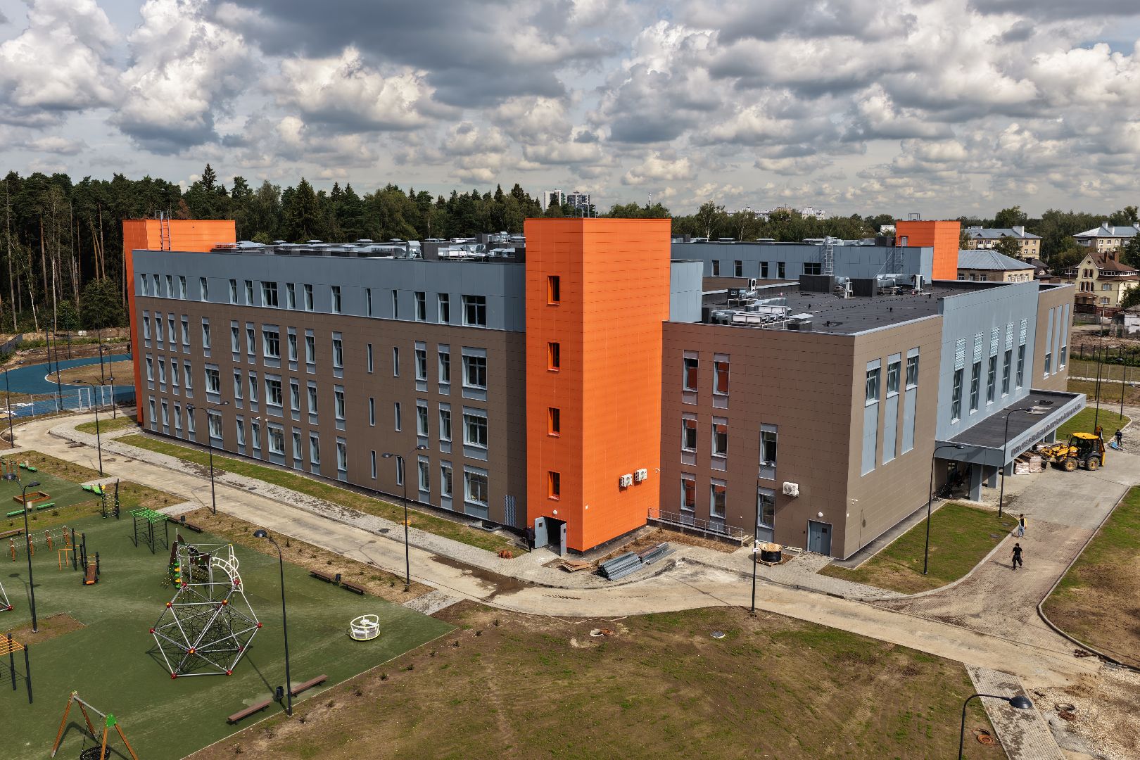 видео с коптера, школа в ногинске,