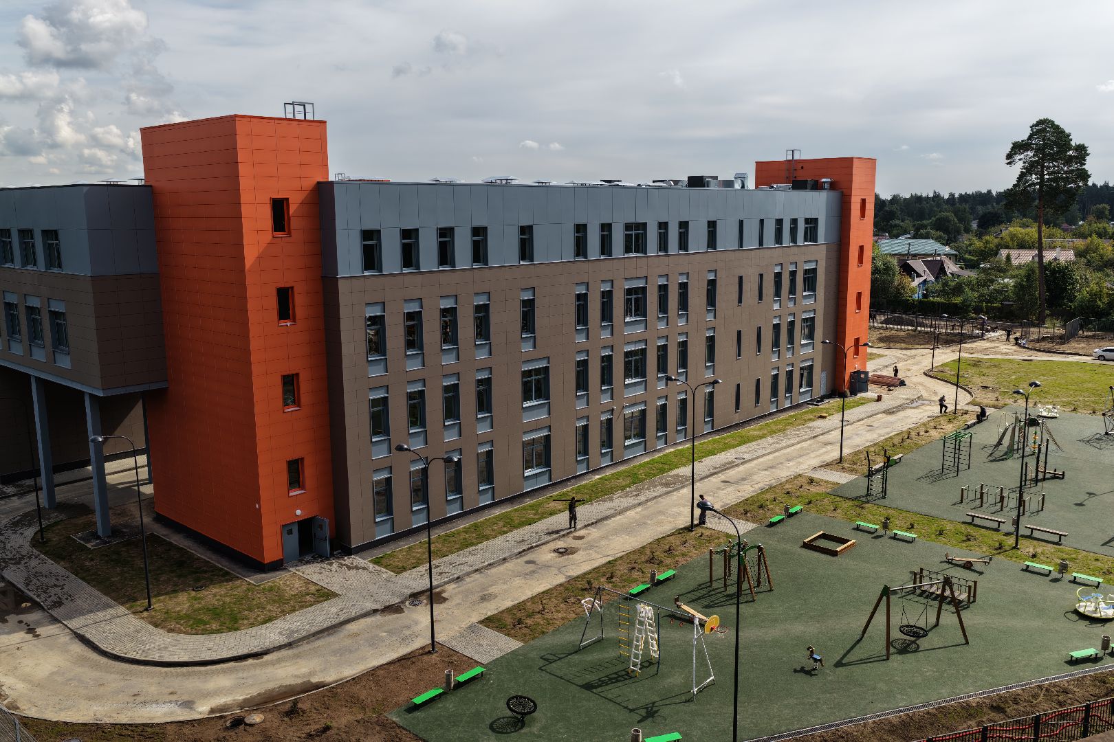 видео с коптера, школа в ногинске,