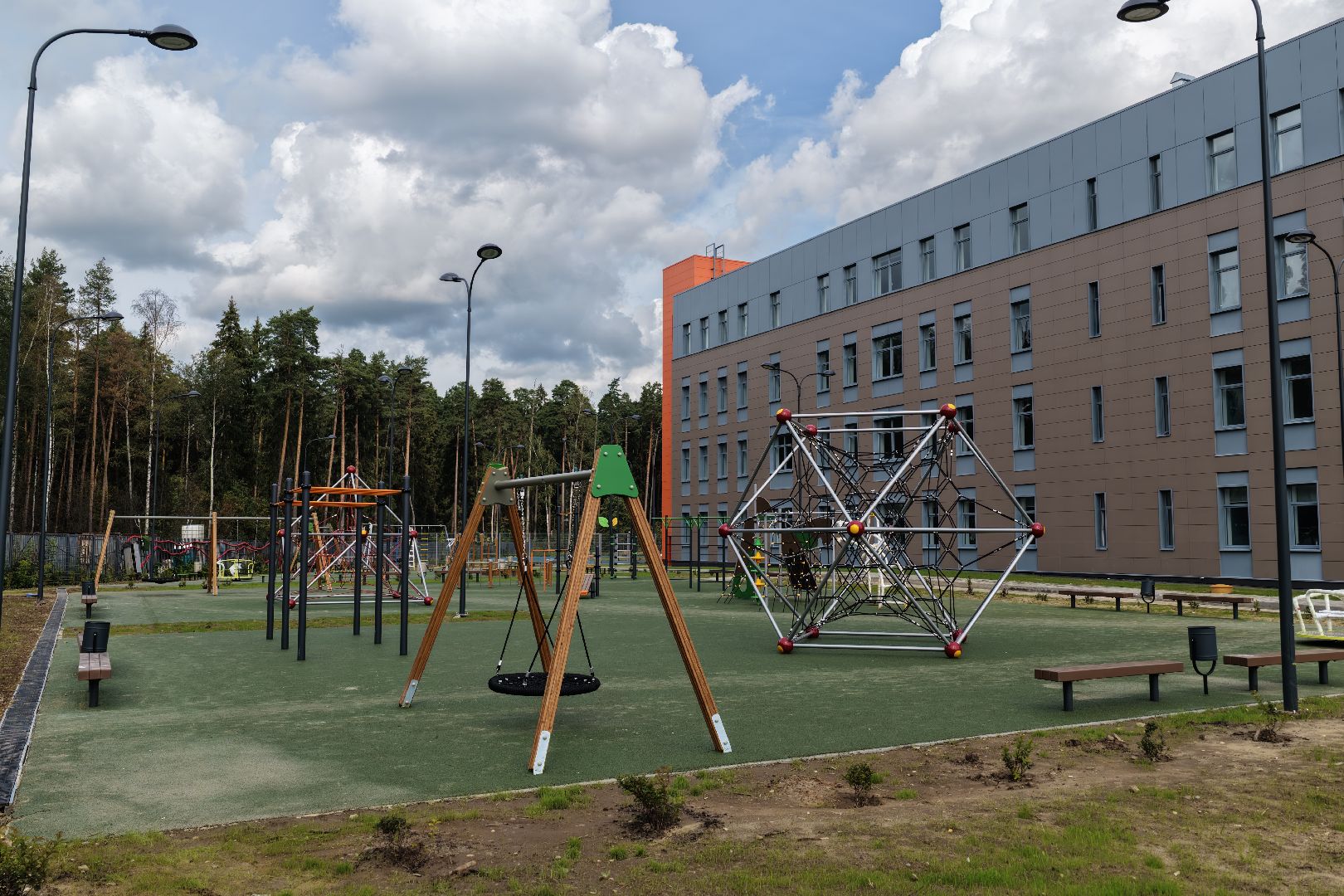 видео с коптера, школа в ногинске,