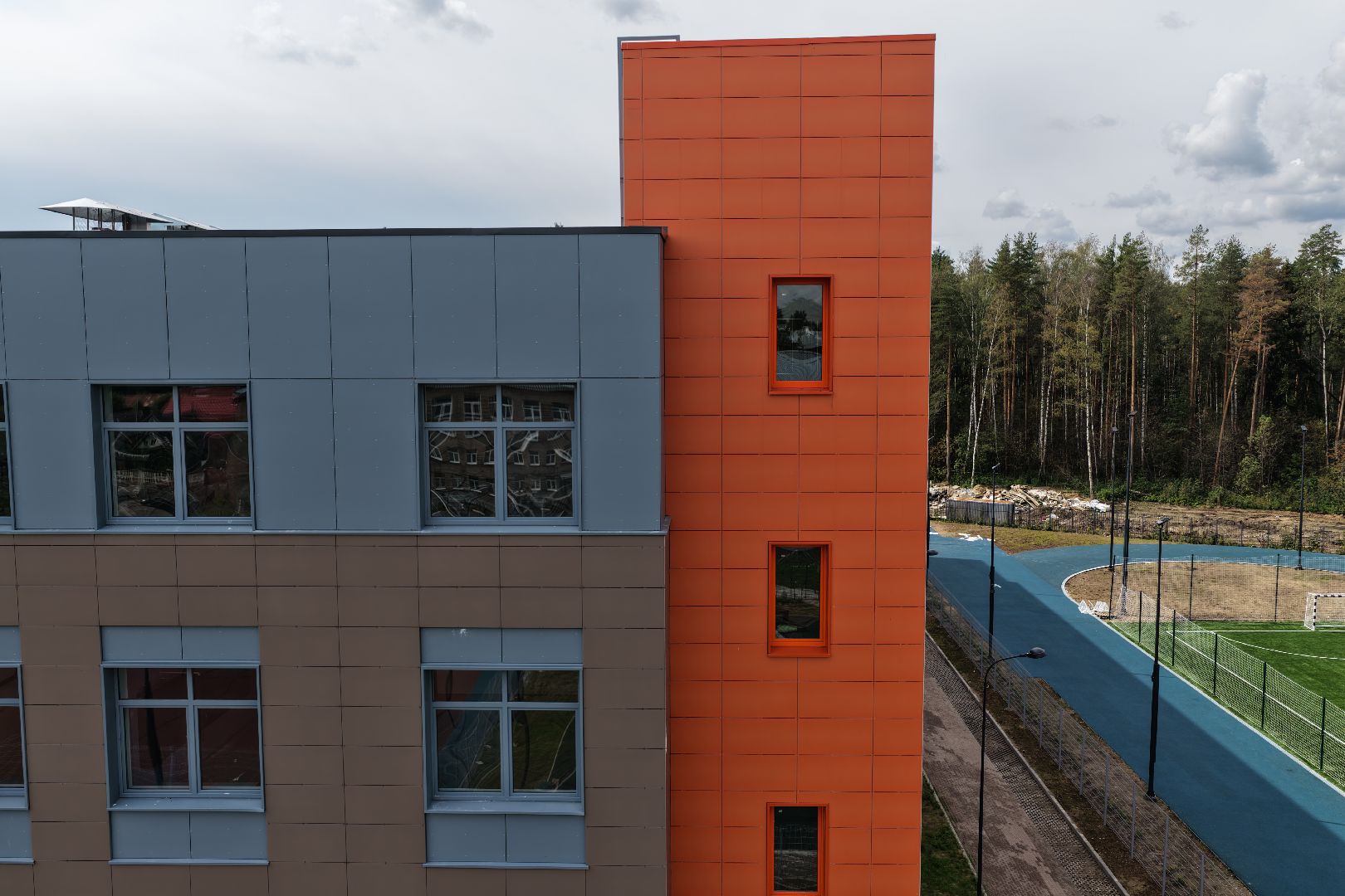 видео с коптера, школа в ногинске,