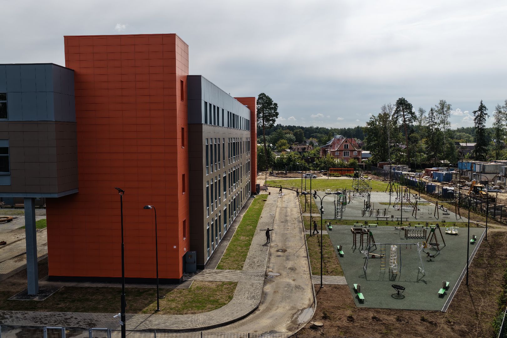 видео с коптера, школа в ногинске,