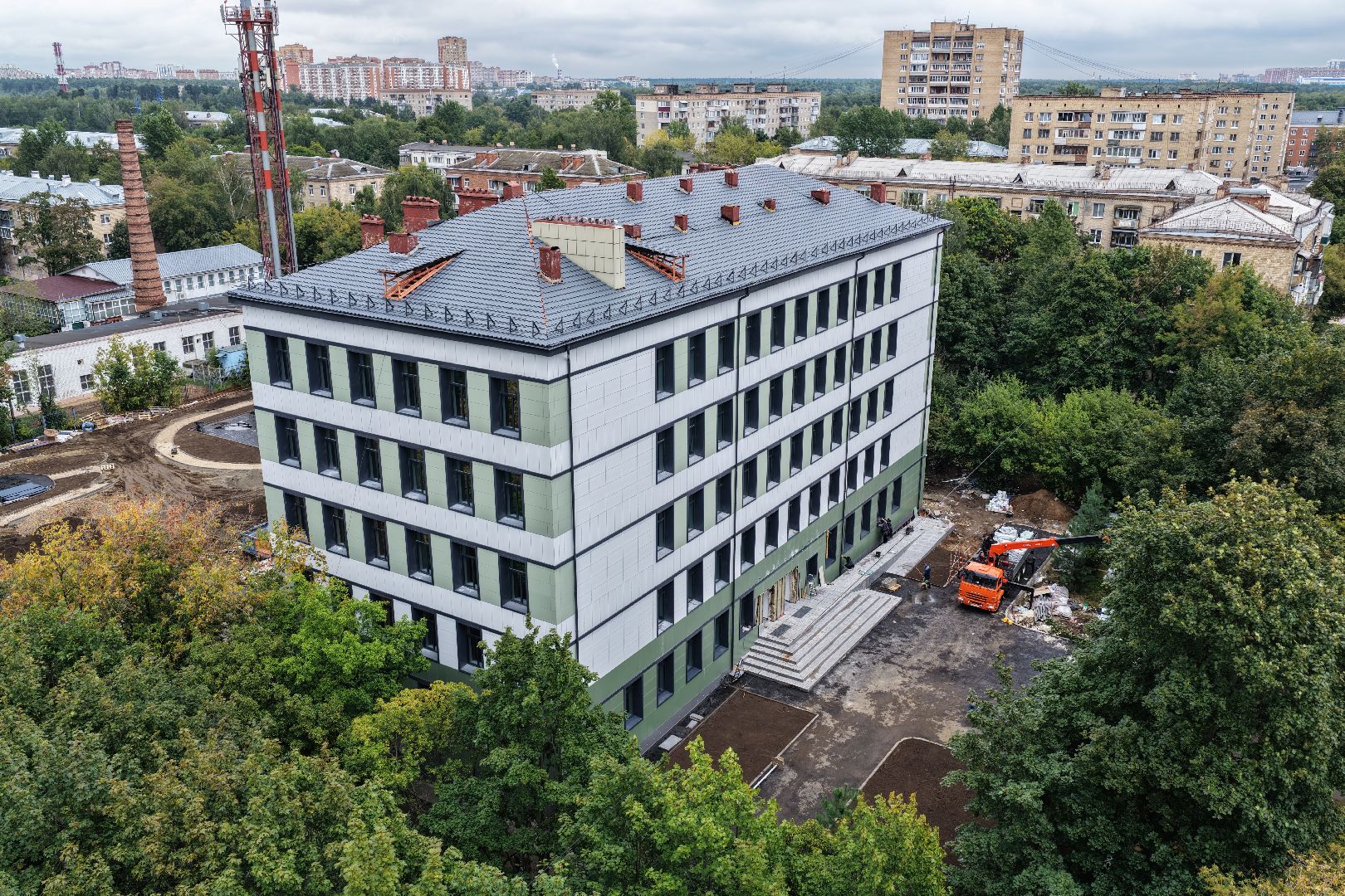 видео с коптера,  капремонт школы 32, школа в балашихе,