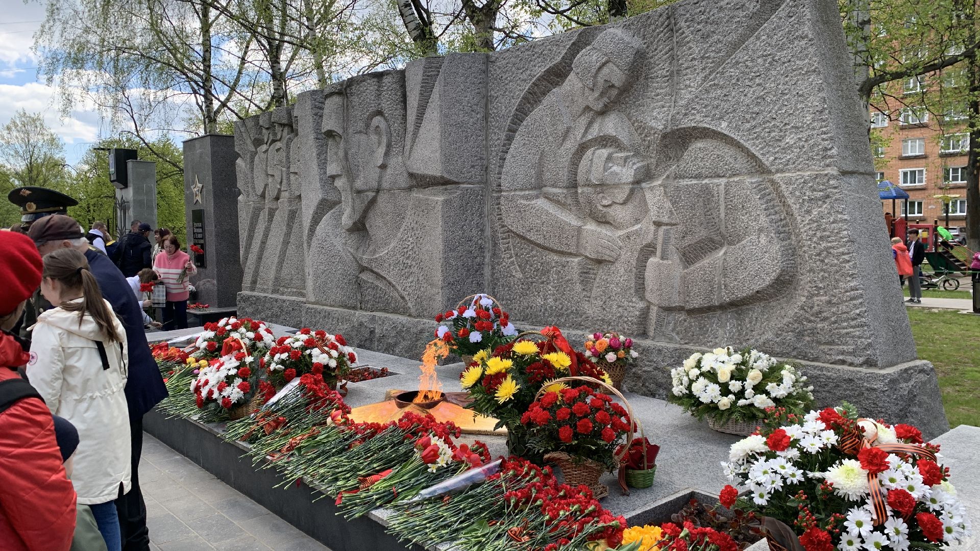 Ступино, День Победы, Вечный огонь, возложение цветов